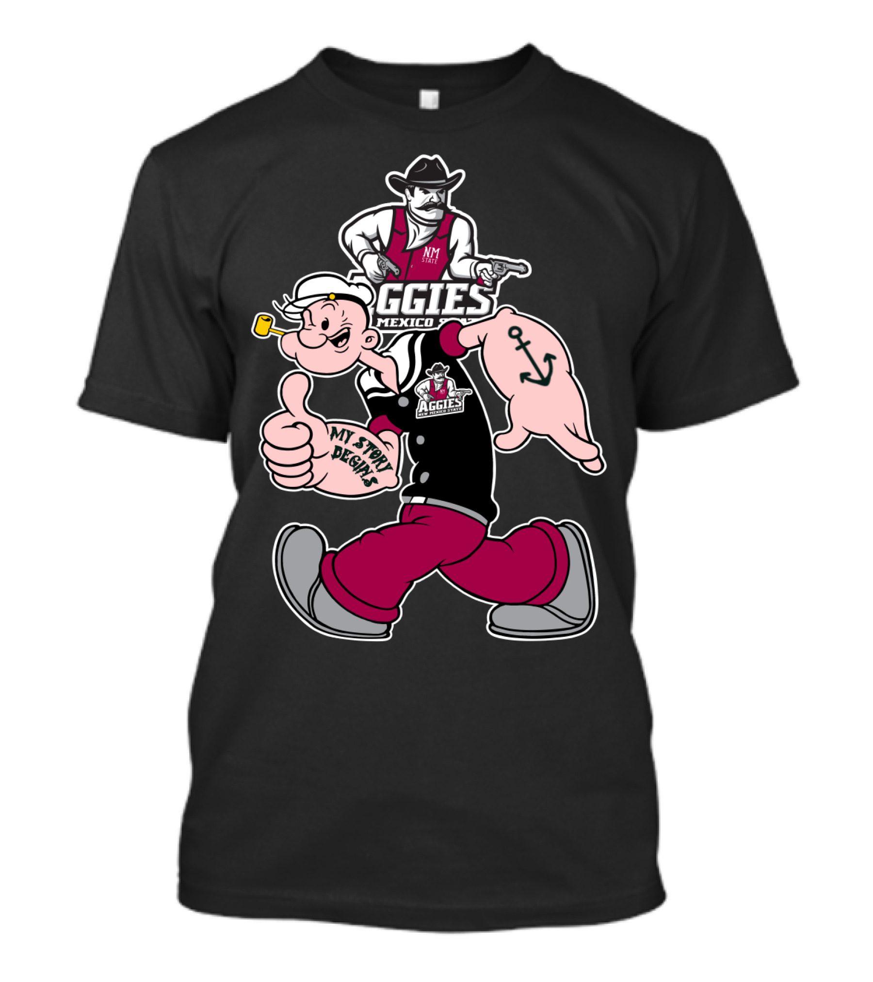 Popeye My Story Designs New Mexico State Aggies T-Shirt