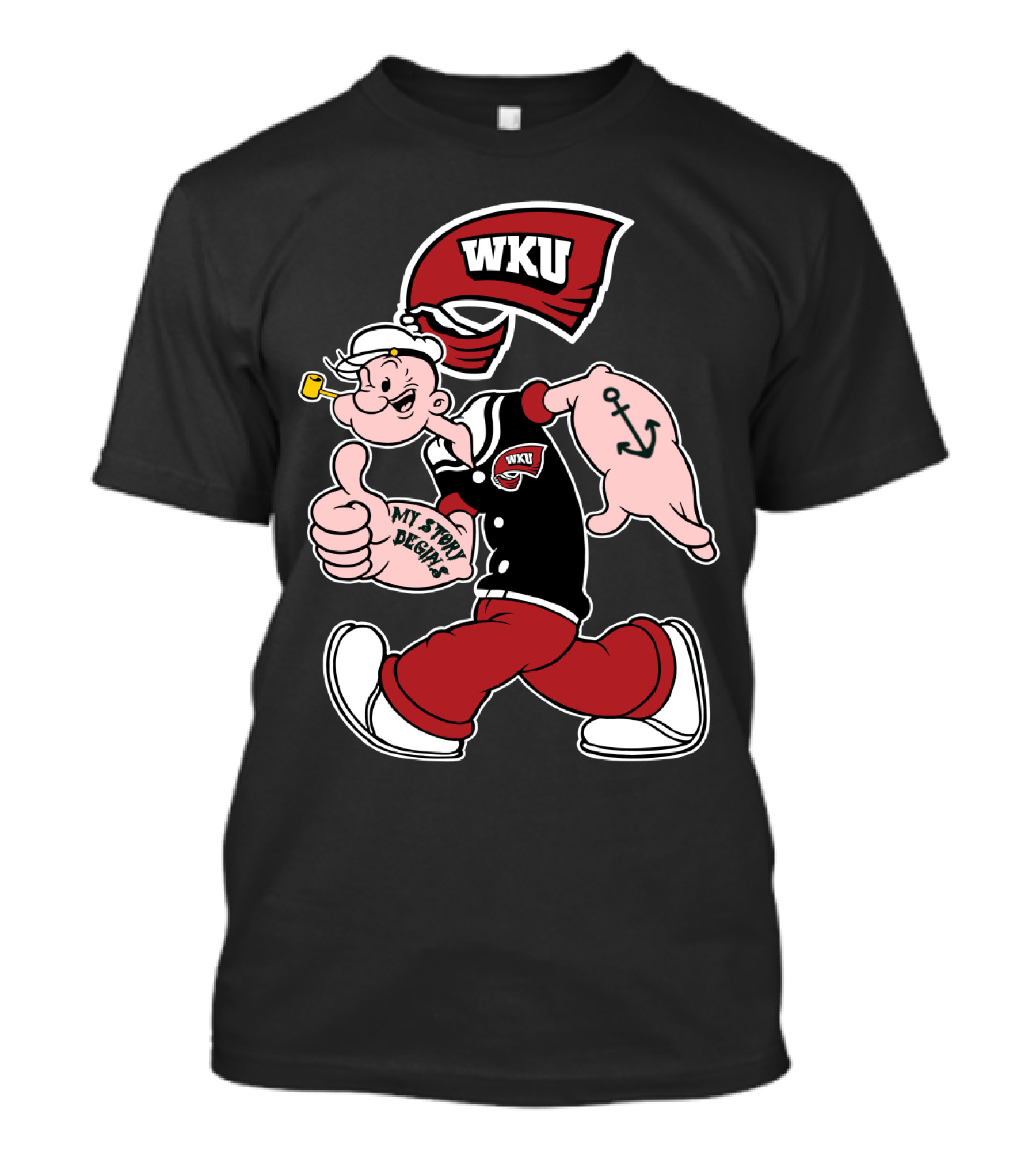 Western Kentucky Hilltoppers Wku Popeye My Story Designs T-Shirt
