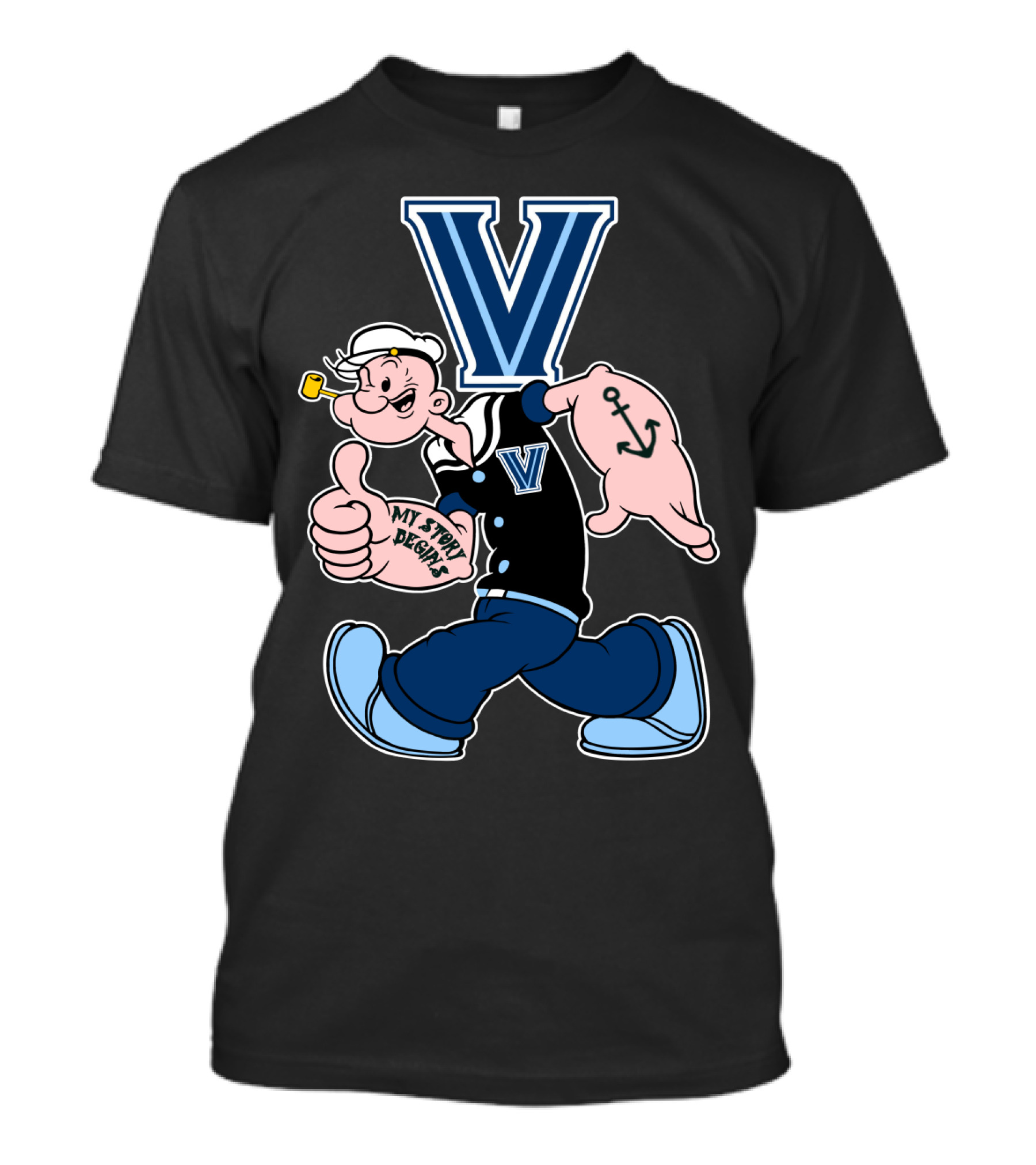 Villanova Wildcats Popeye V T-Shirt