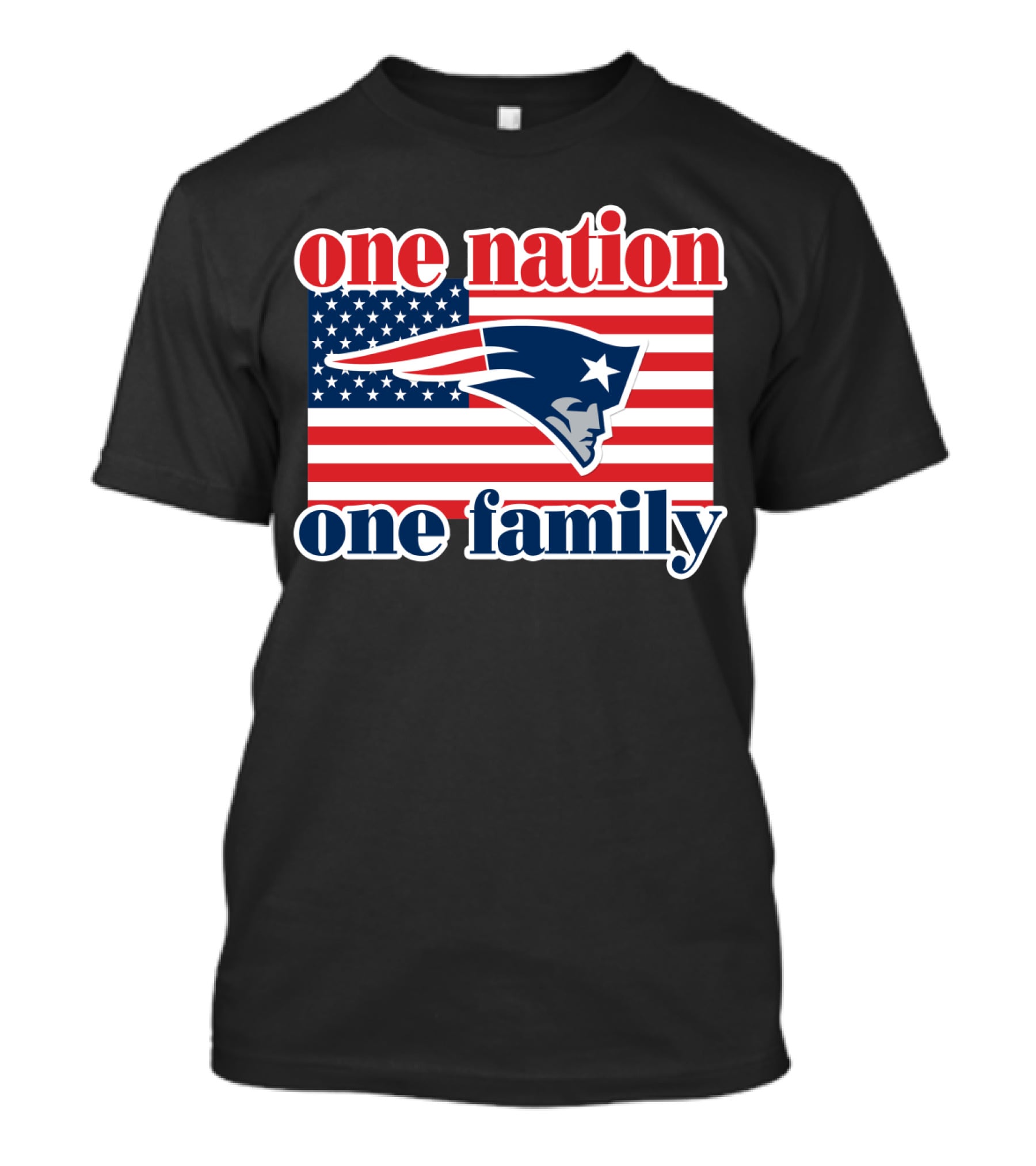 One Nation One Family New England Patriots Flag T-Shirt