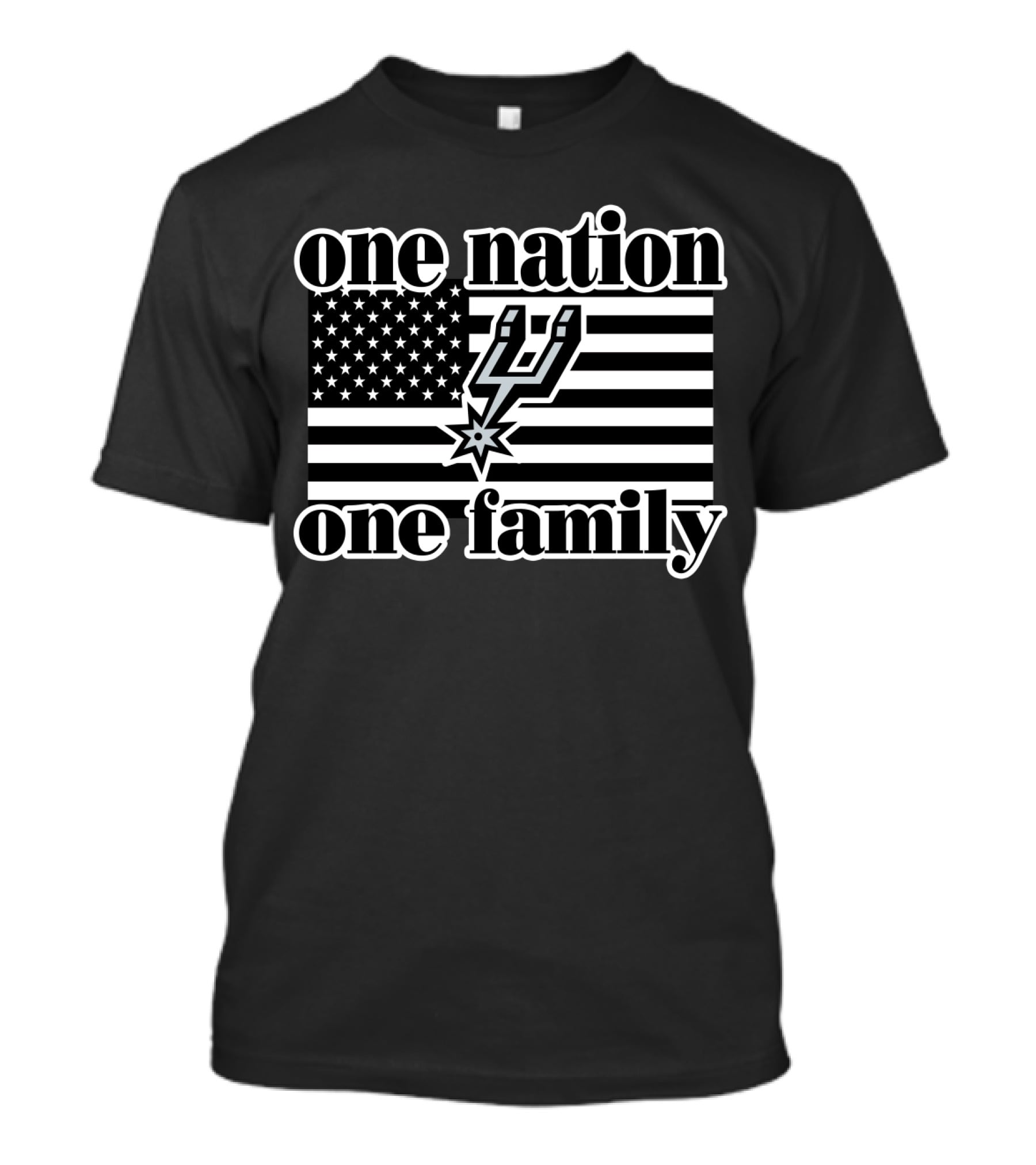 San Antonio Spurs One Nation One Family American Flag T-Shirt