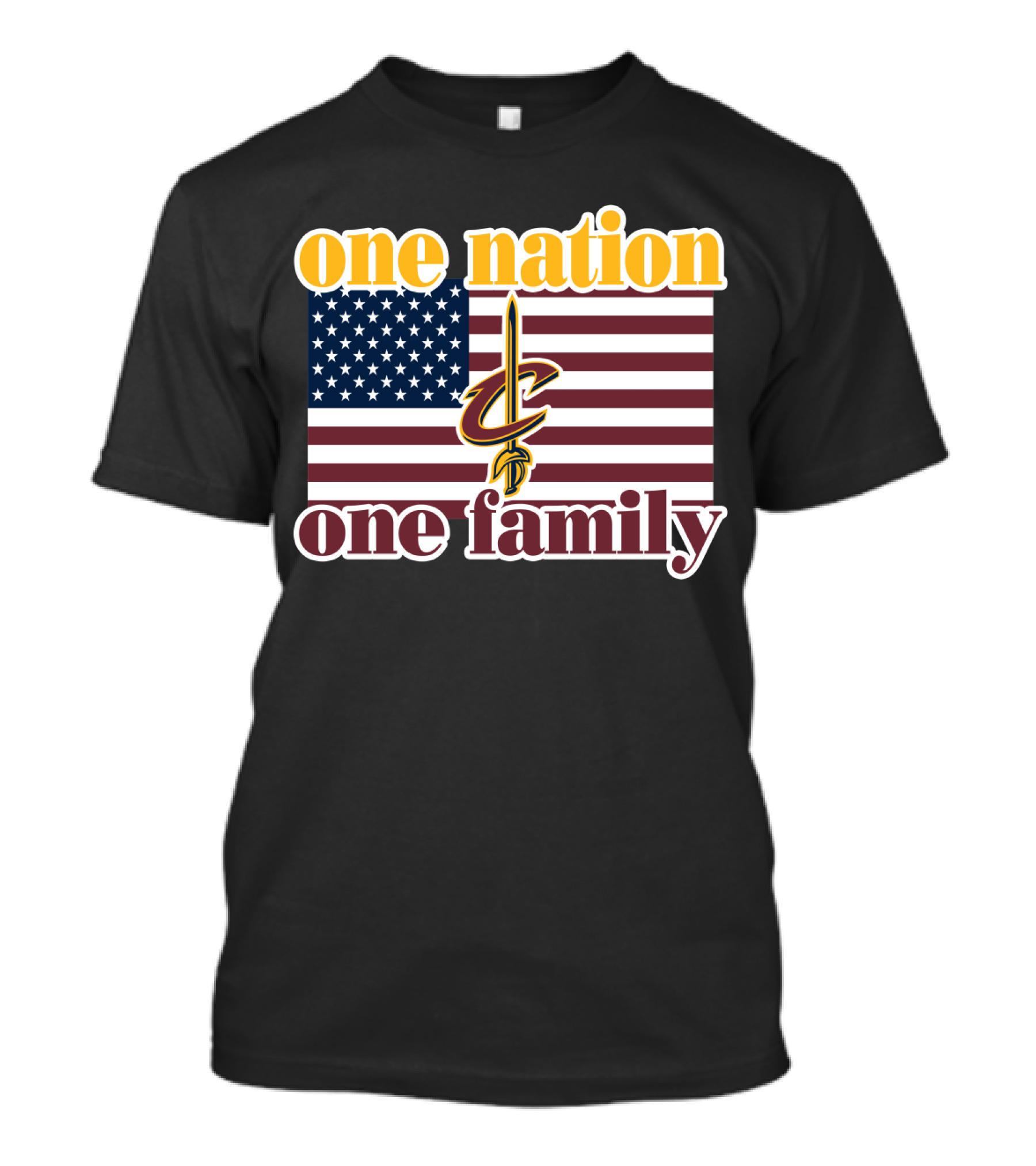 One Nation One Family Cleveland Cavaliers American Flag T-Shirt