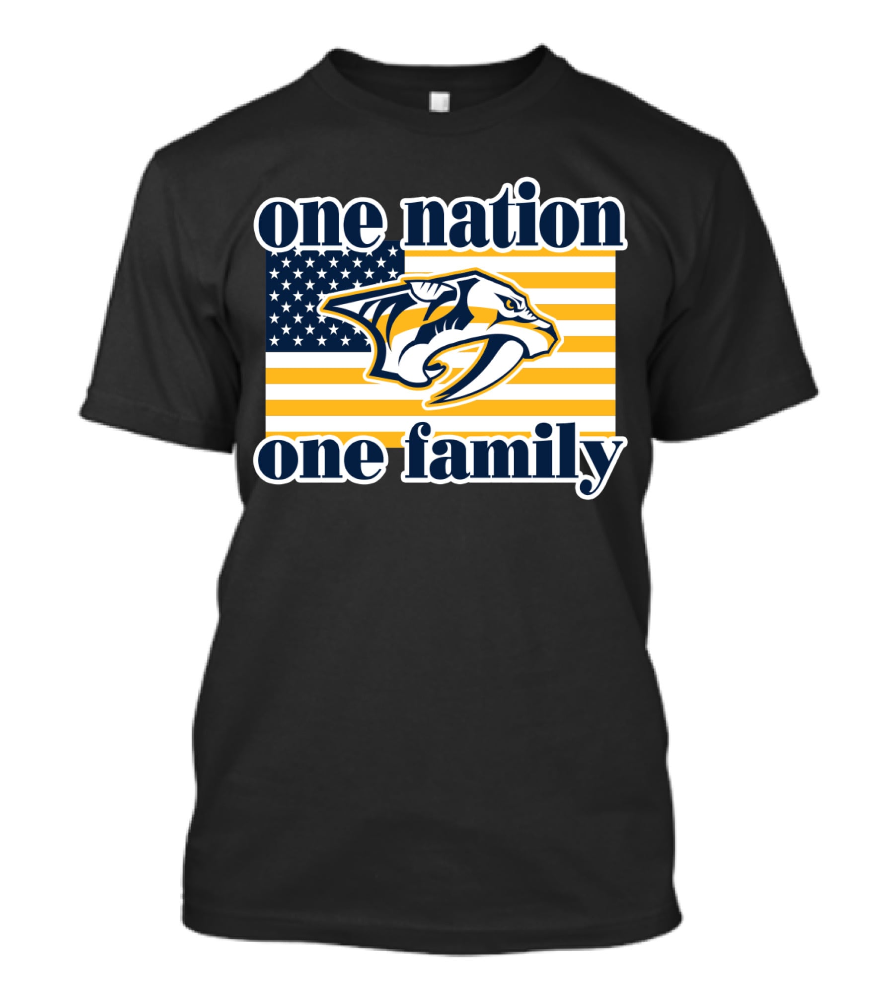 One Nation One Family Nashville Predators American Flag T-Shirt