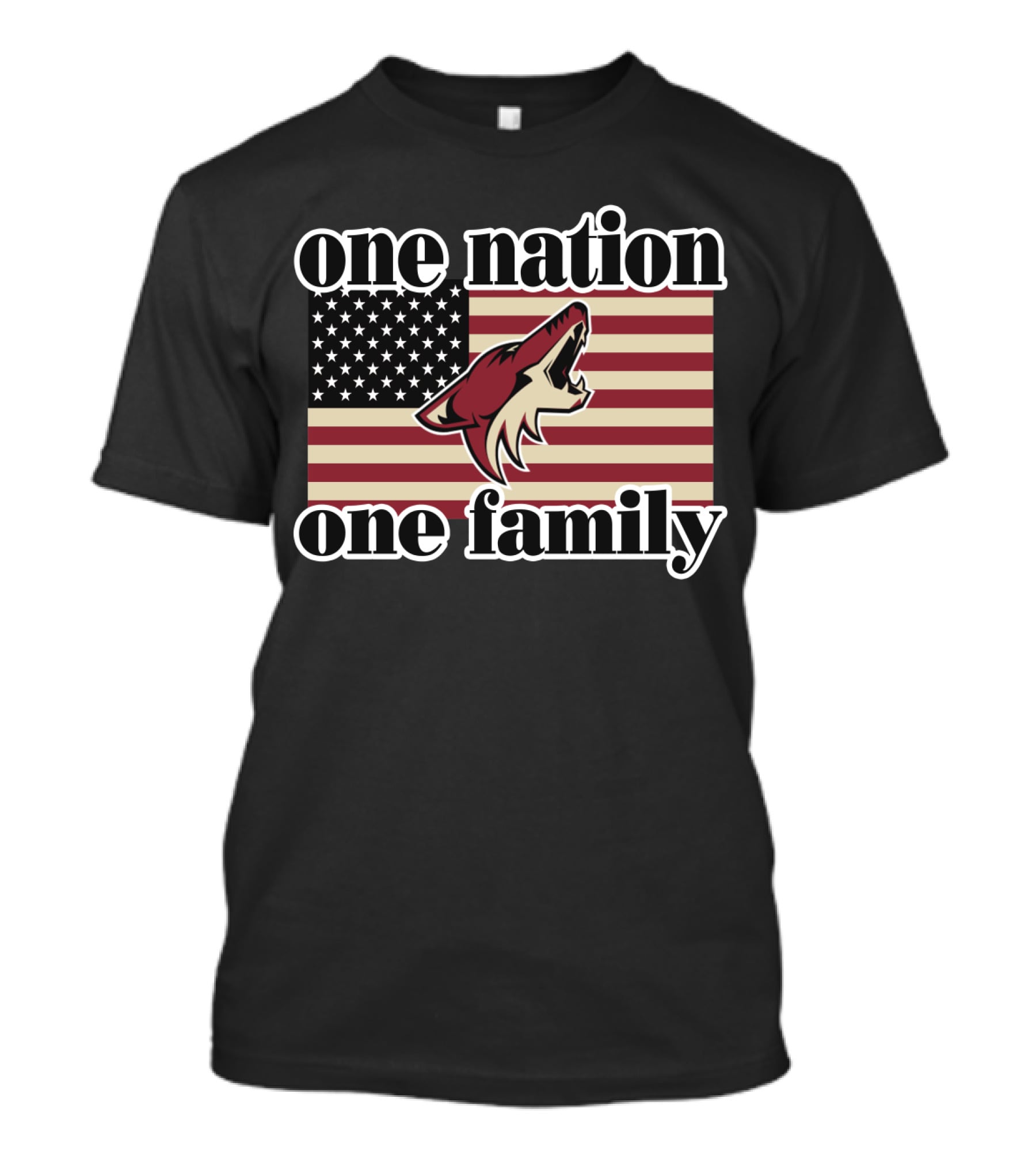 One Nation One Family Arizona Coyotes American Flag T-Shirt