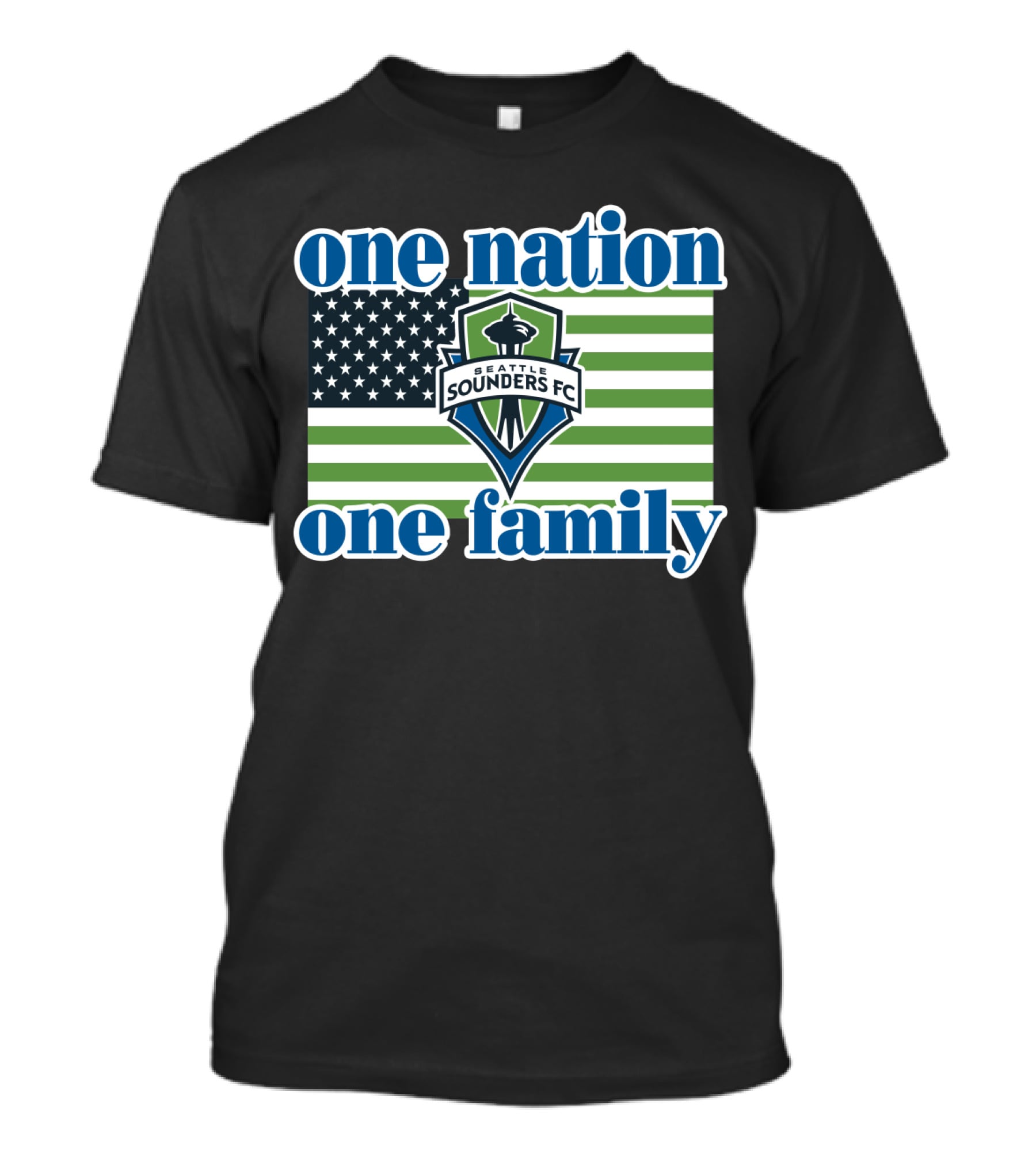 One Nation One Family Seattle Sounders Fc American Flag T-Shirt