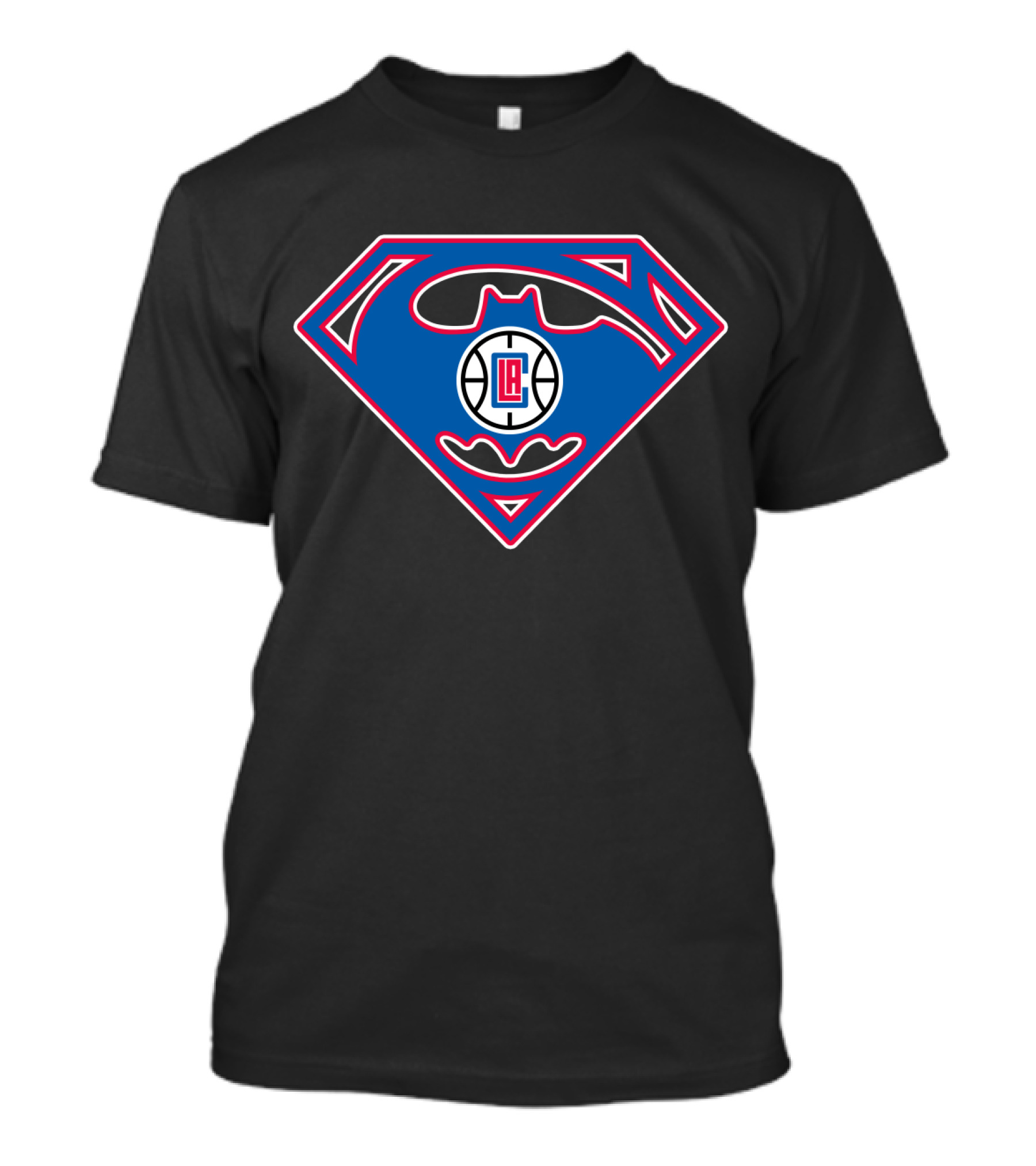 La Clippers Batman Superman Logo Nba Crossover T-Shirt