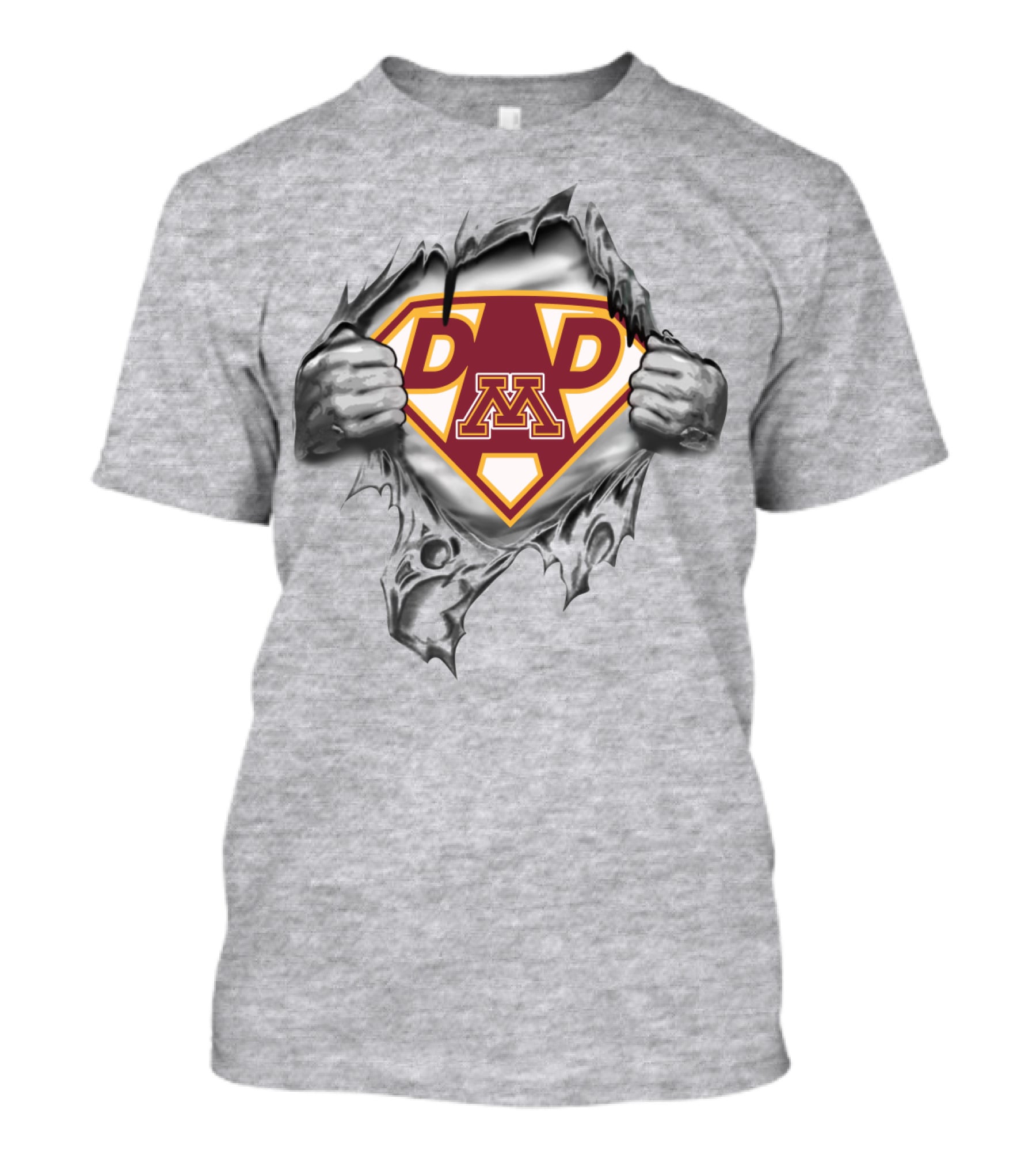 Minnesota Golden Gophers Dad Emblem Superhero Burst T-Shirt