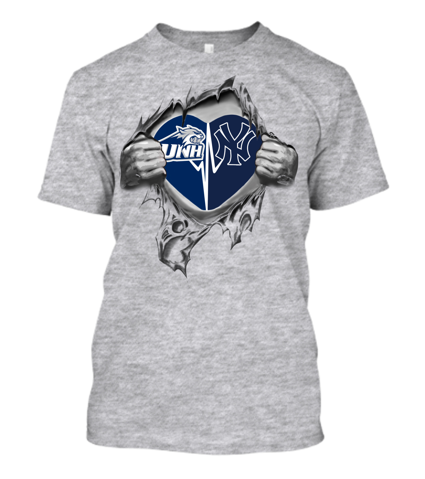 New Hampshire Wildcats Yankees Heart Symbol In My Heart T-Shirt