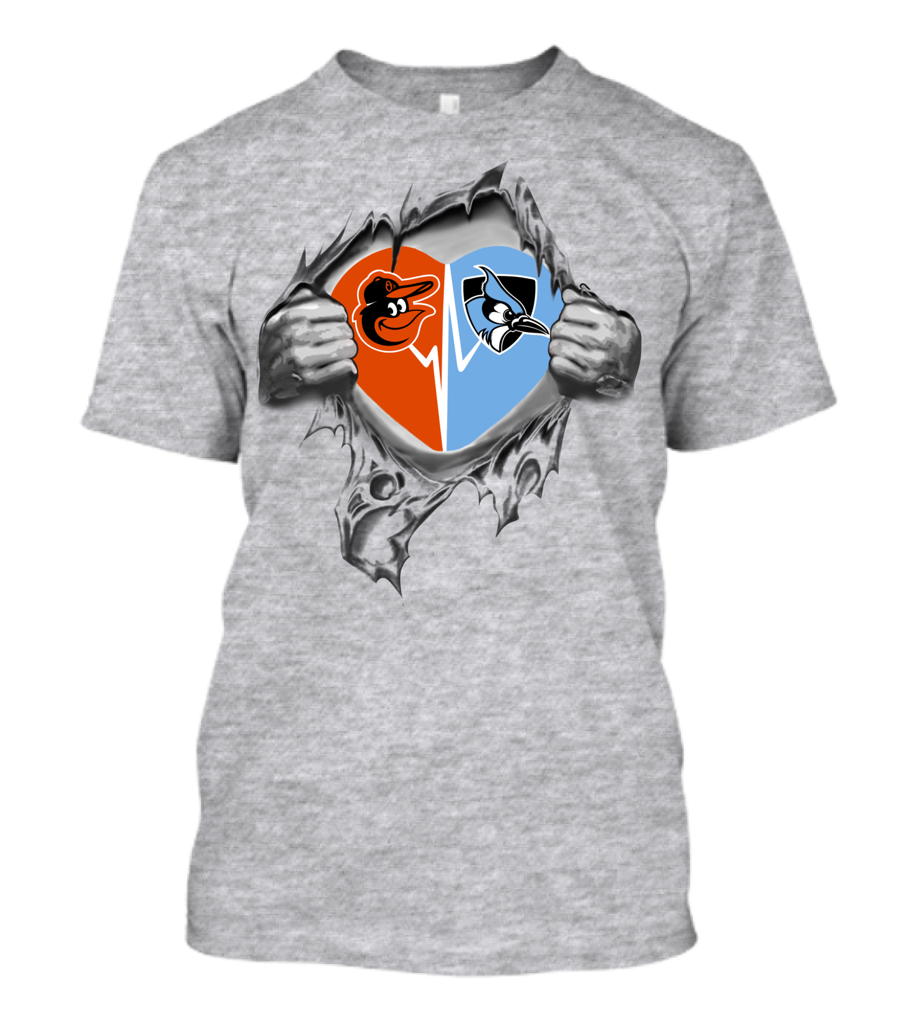 Orioles Johns Hopkins Heart Split T-Shirt