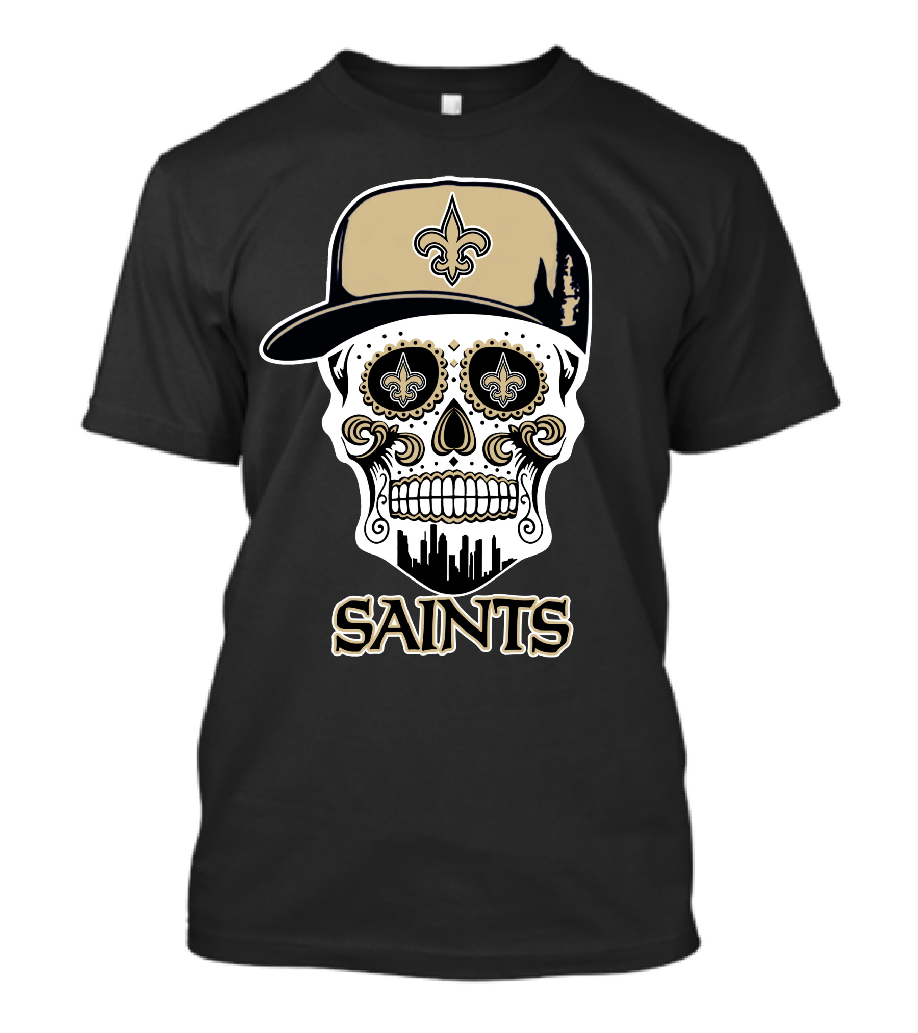 Saints Skull Fleur-De-Lis New Orleans Funny T-Shirt
