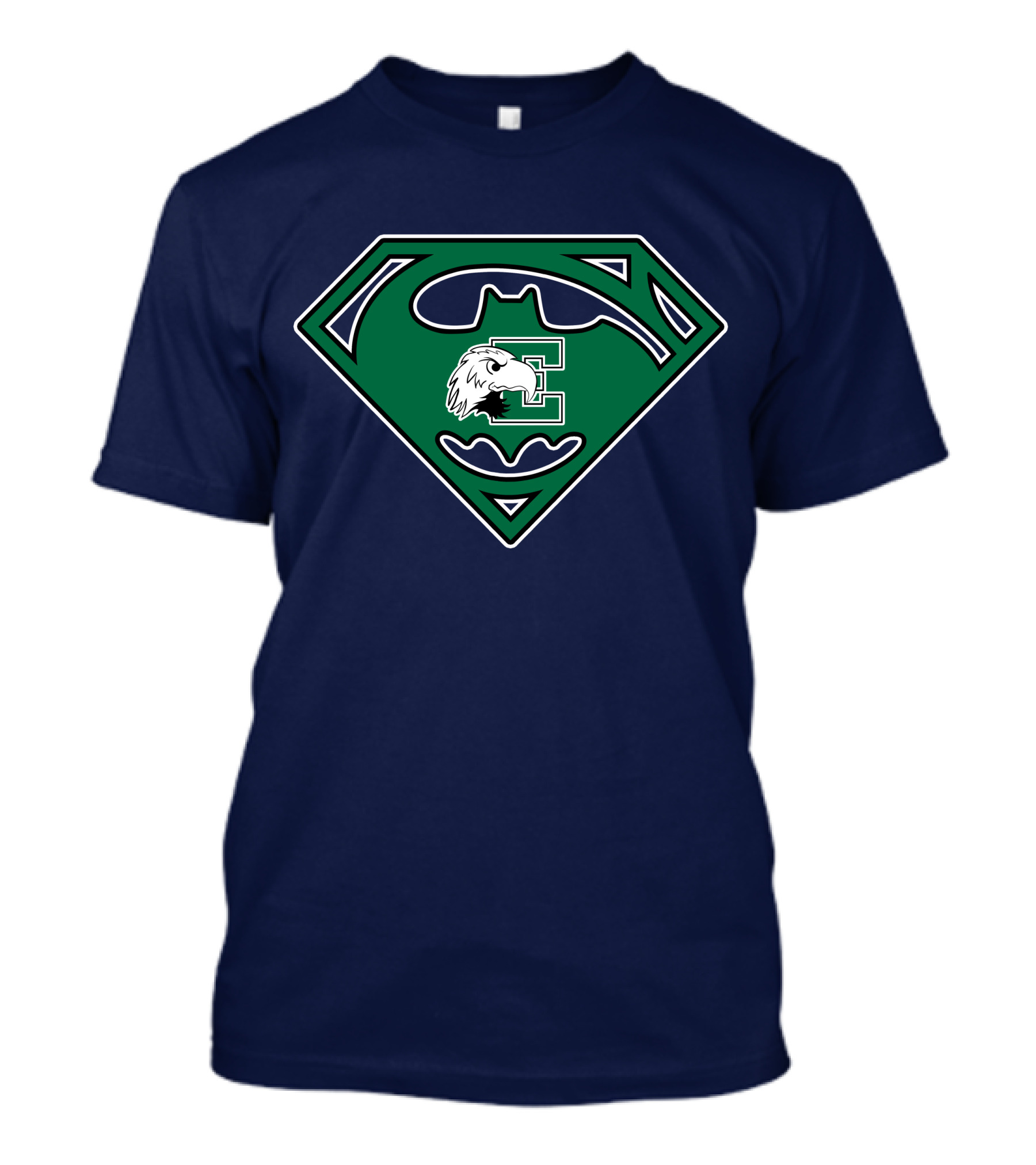 Batman Superman Logo Fusion Eastern Michigan Eagles T-Shirt
