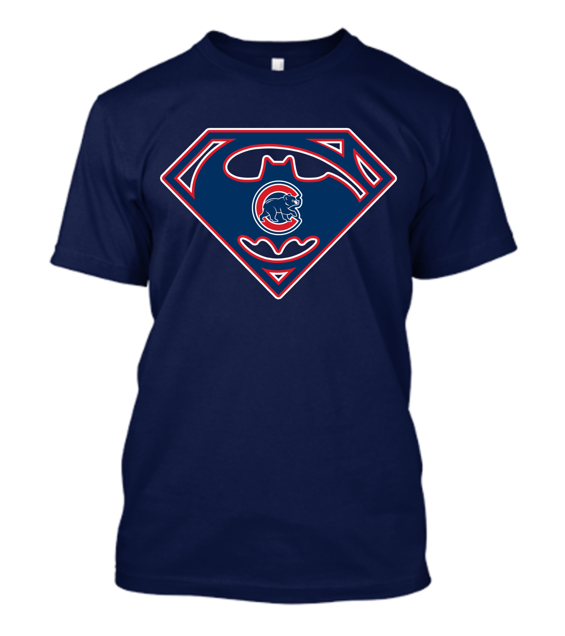 Chicago Cubs Batman Superman Logo Fusion T-Shirt
