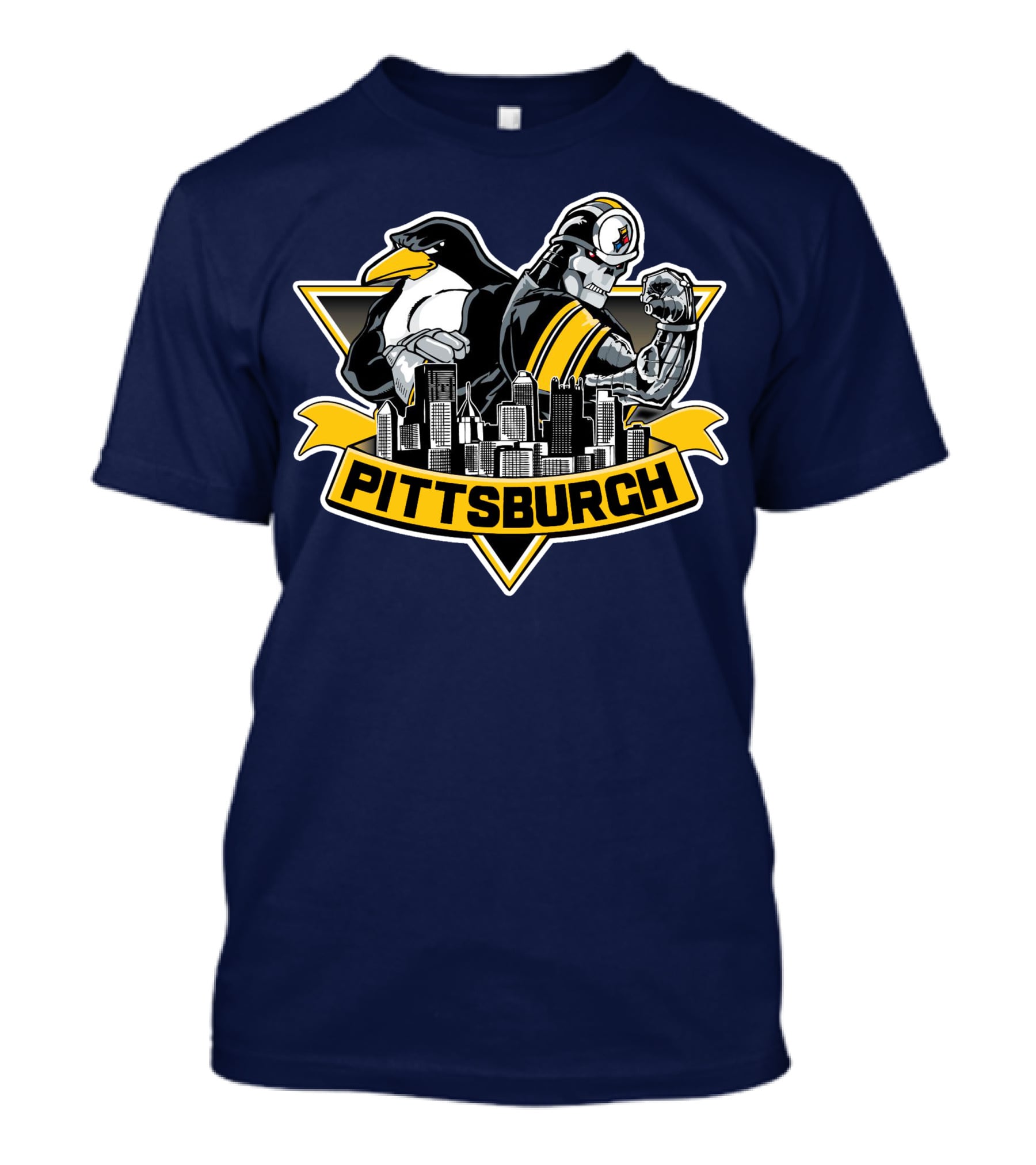Pittsburgh Steelers Penguins Fusion Skyline T-Shirt