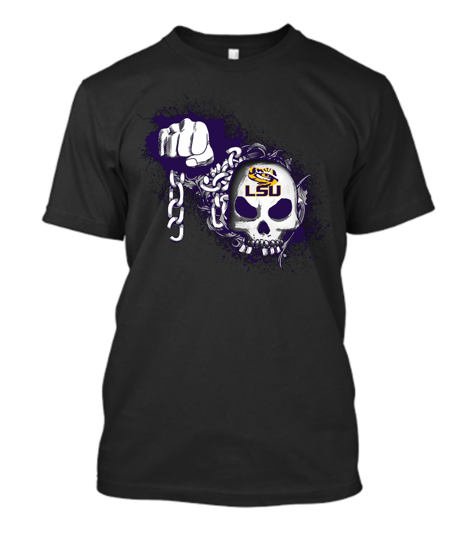 Lsu Tigers Skull And Chains T-Shirt