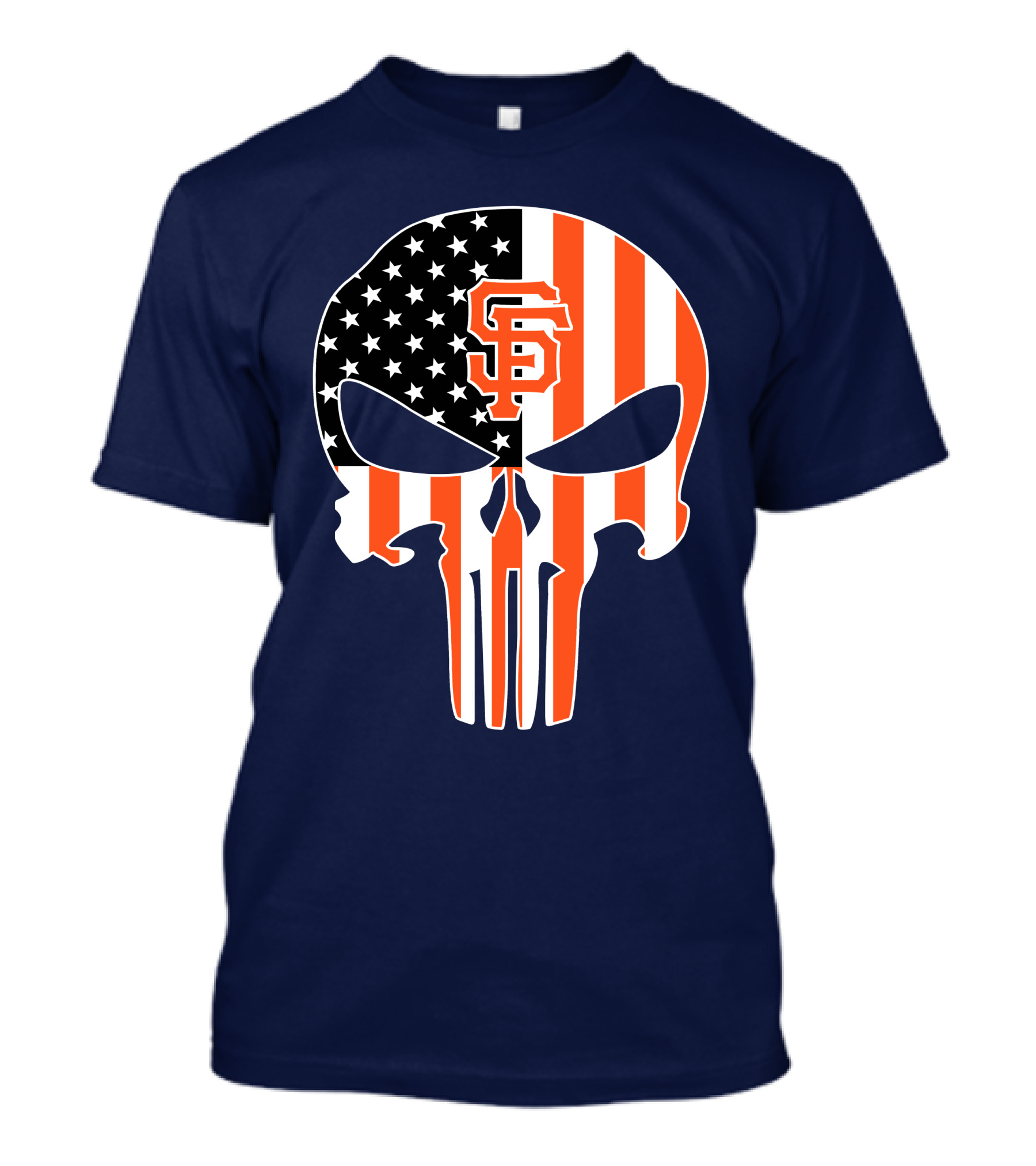 San Francisco Giants Punisher Skull American Flag T-Shirt