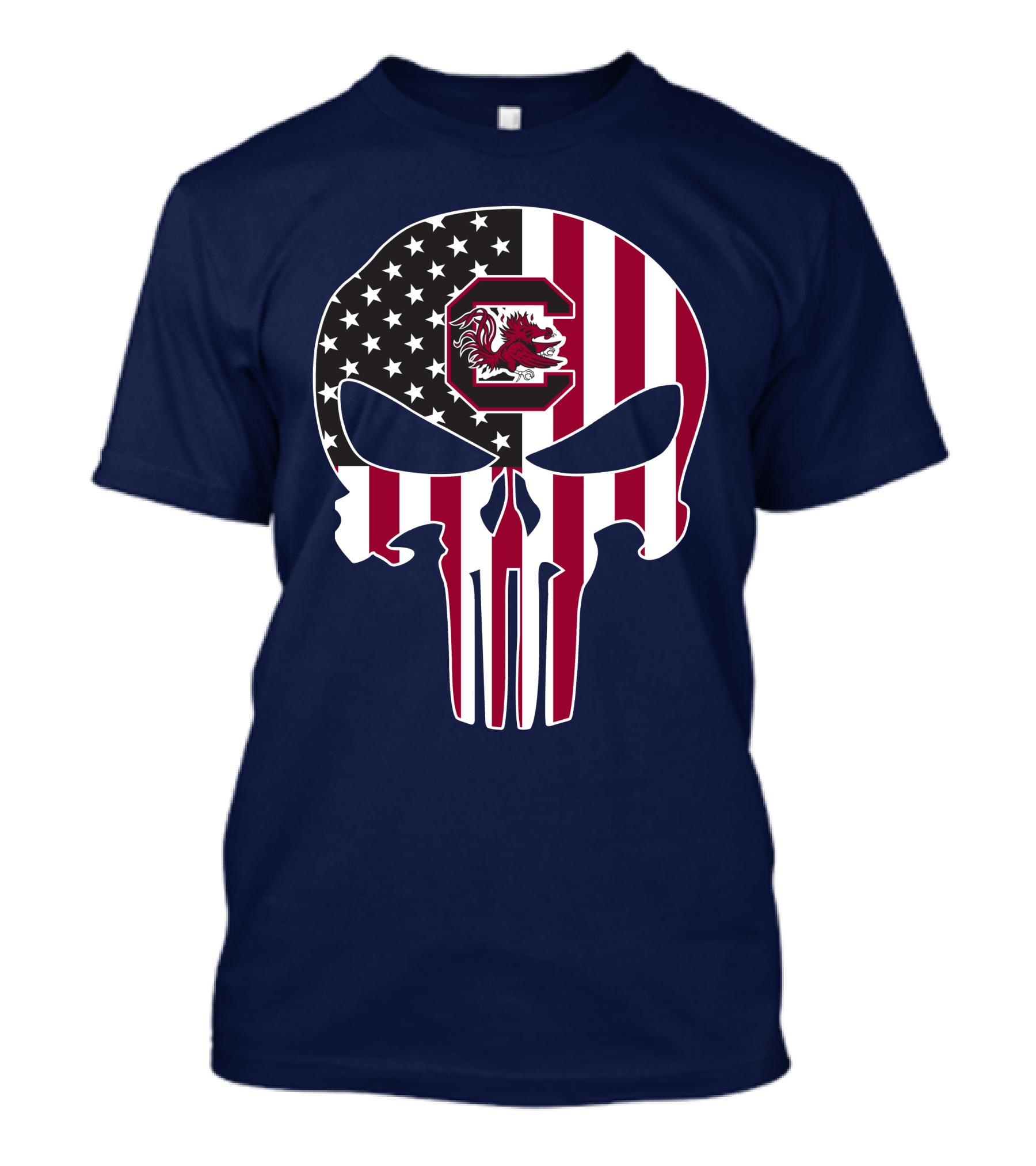 South Carolina Gamecocks The Punisher American Flag Skull T-Shirt