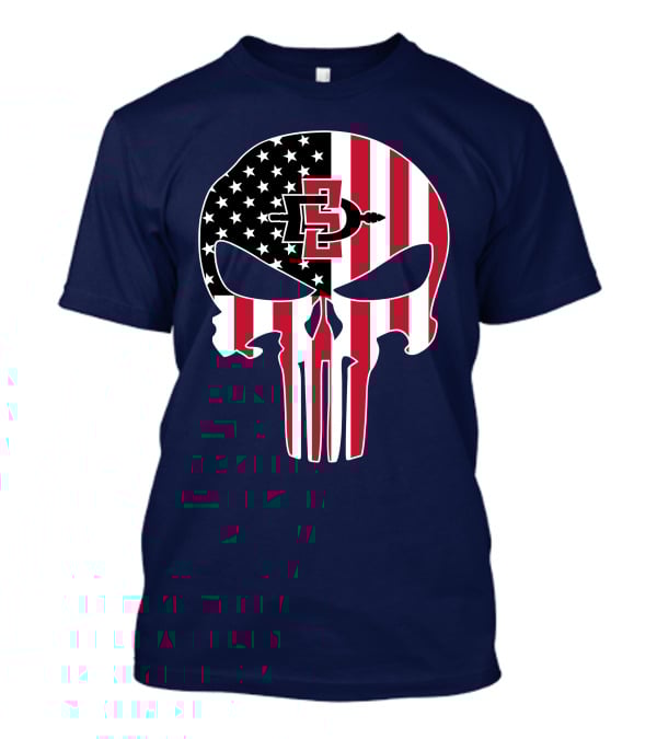 American Flag Skull San Diego State Aztecs 27 The Punisher T-Shirt