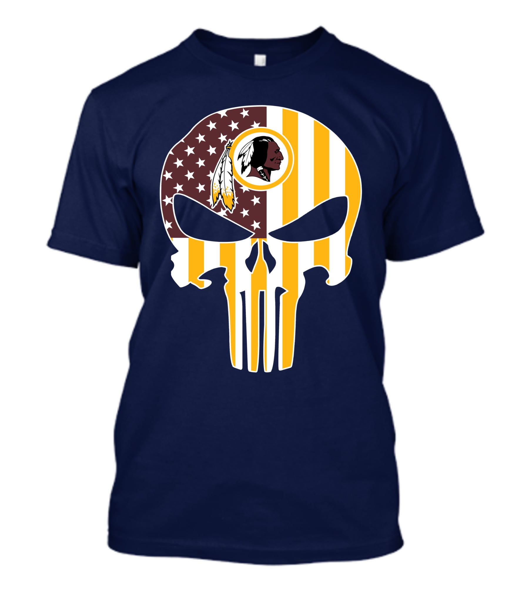 Washington Redskins Punisher Skull American Flag T-Shirt