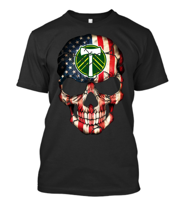 Portland Timbers American Flag Skull T-Shirt