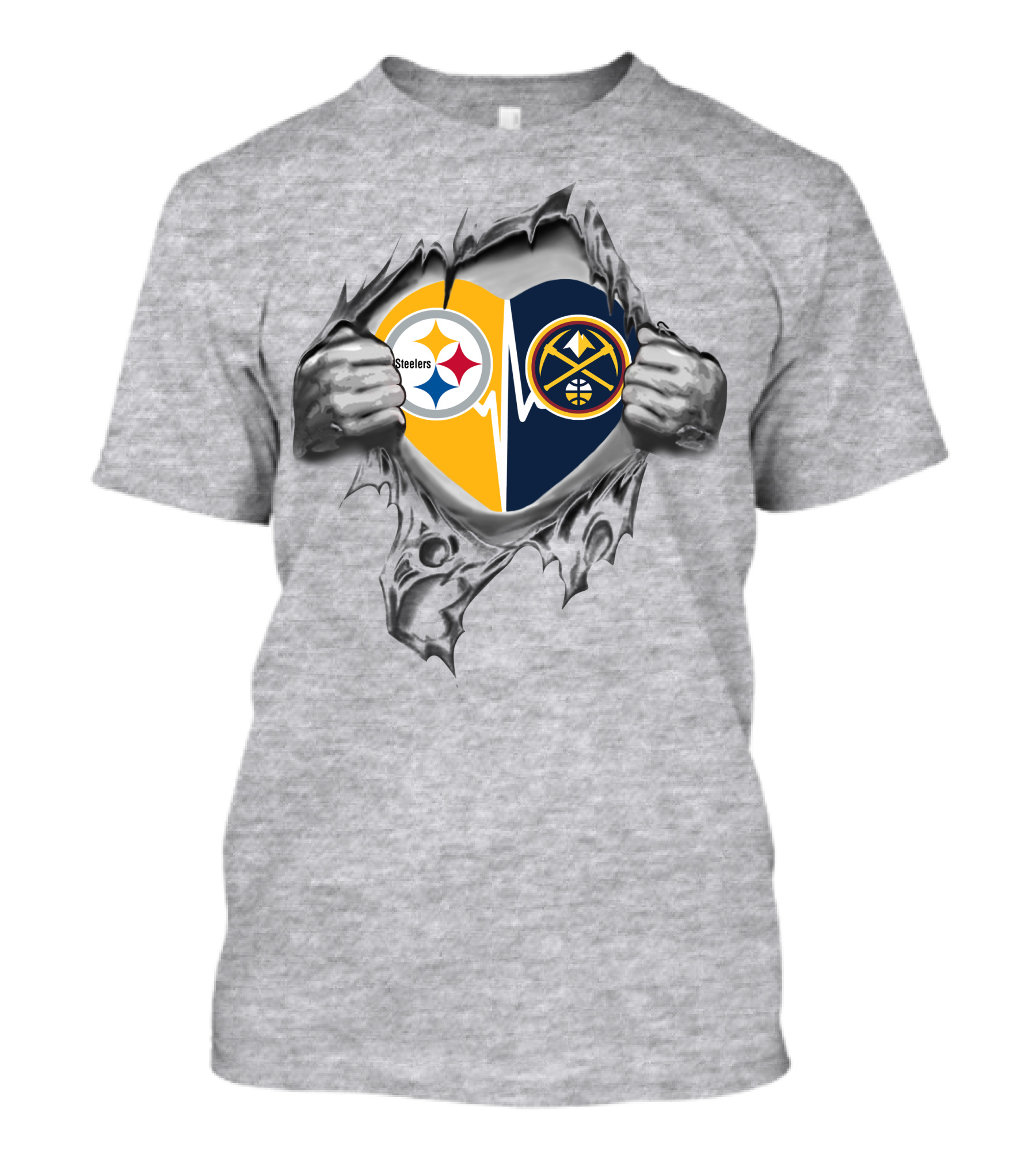 Steelers Denver Nuggets Heartbeat Unity T-Shirt