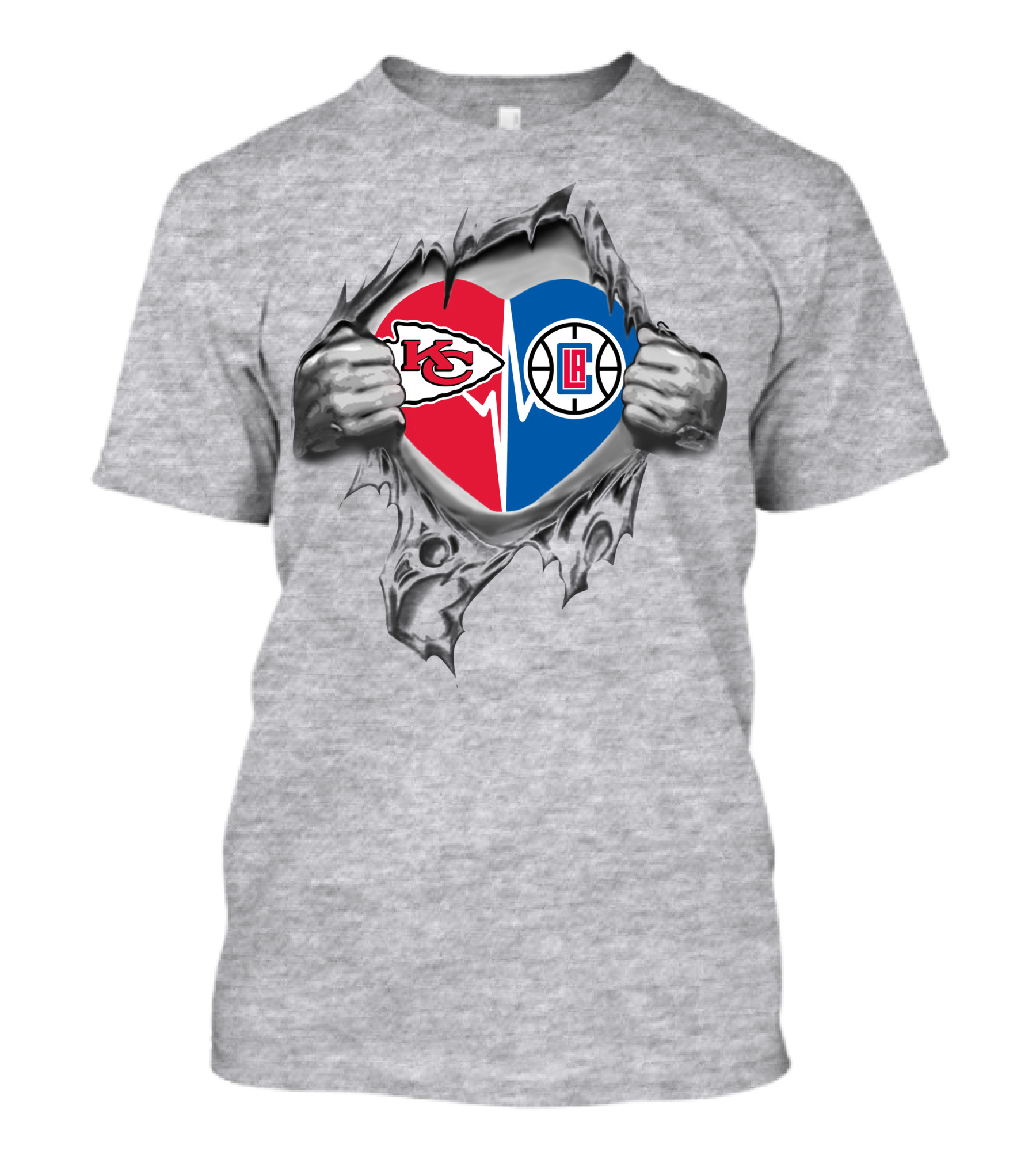 Chiefs La Clippers Heart Fusion Love T-Shirt