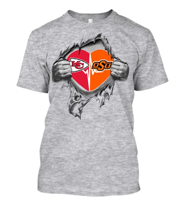 Chiefs Heartbeat Osu Cowboys Kansas City Loyalty T-Shirt