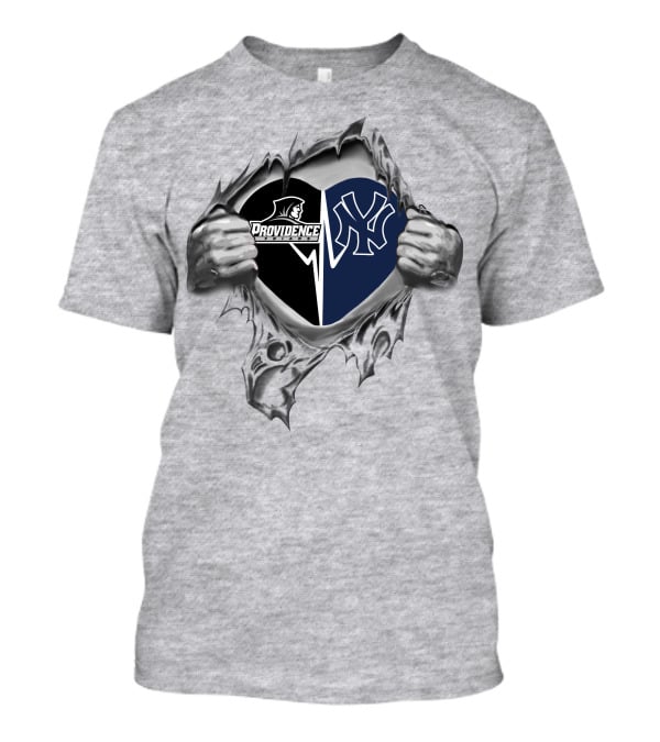 Yankees Providence Friars Heart Torn Open T-Shirt