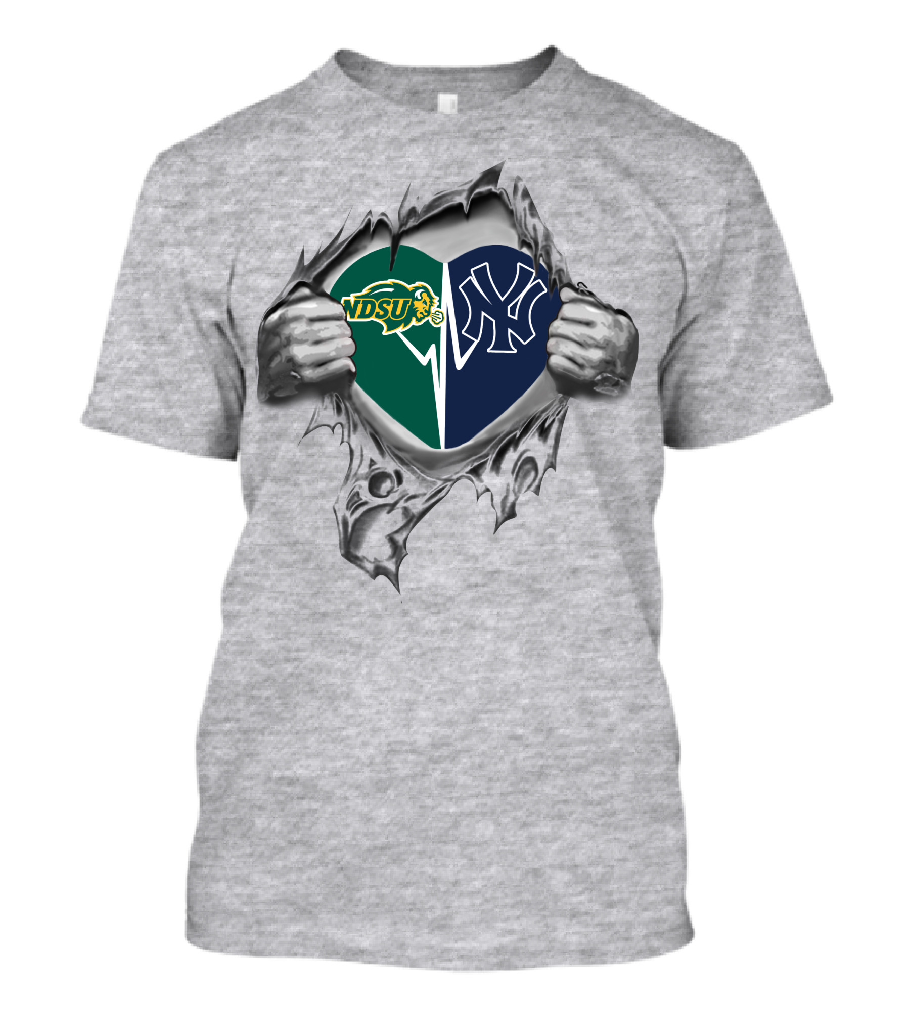 Ndsu Bison Yankees Hearttear T-Shirt