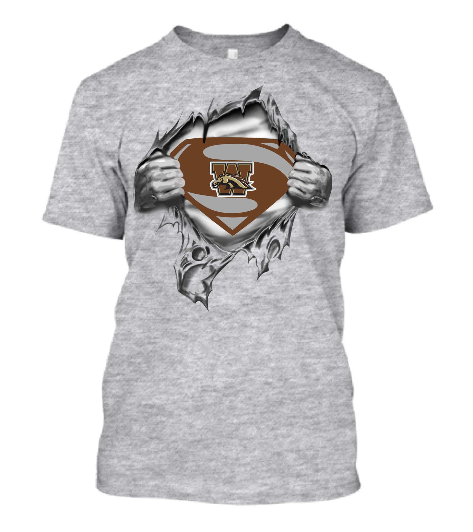 Western Michigan Broncos Superman Logo Burst T-Shirt