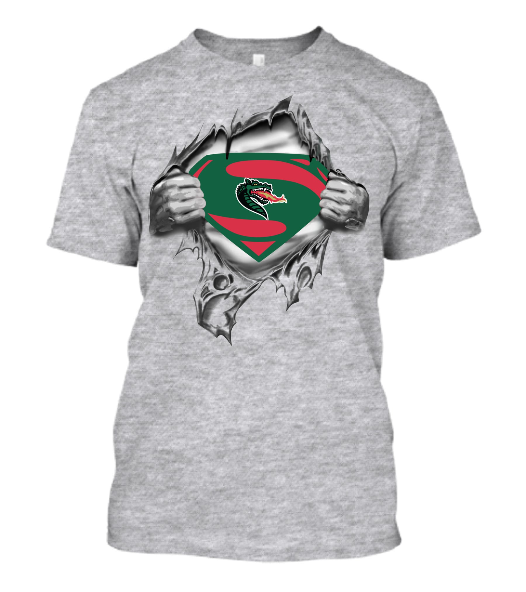 Uab Blazers Superman Logo Dragon Emblem Tear T-Shirt