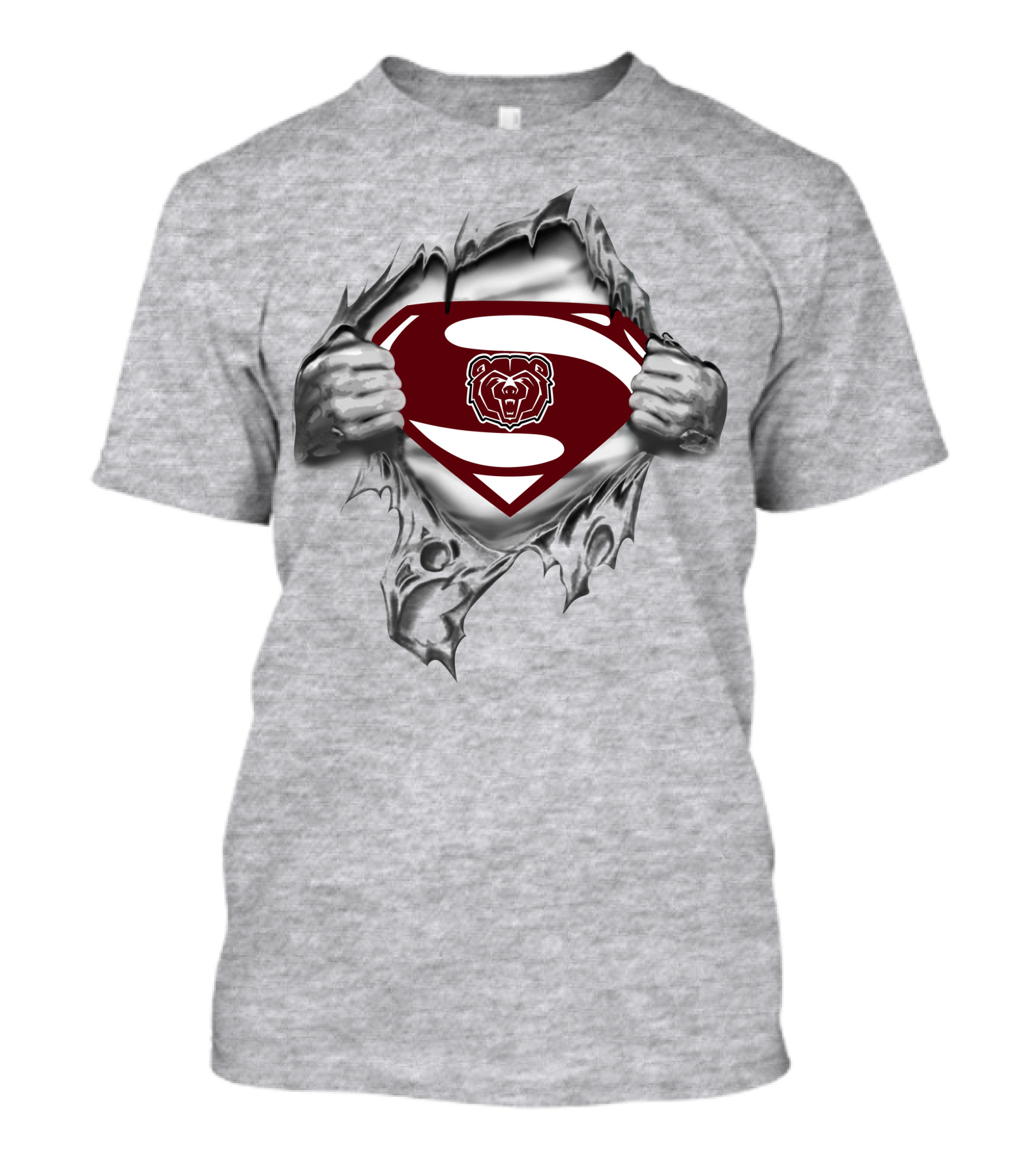 Missouri State Bears Superman Logo Rip T-Shirt