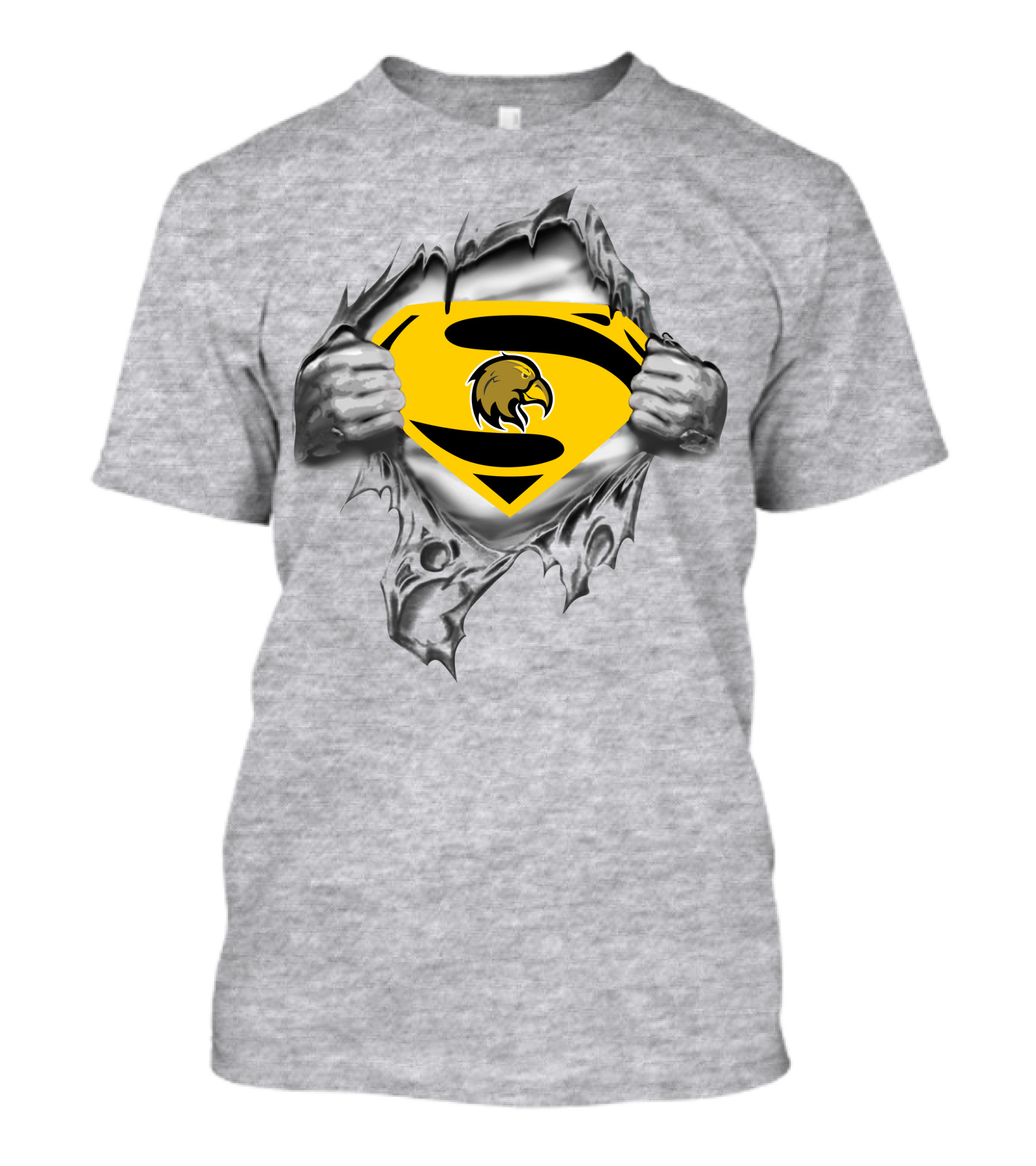 Los Angeles Golden Eagles Superman Logo Rip T-Shirt
