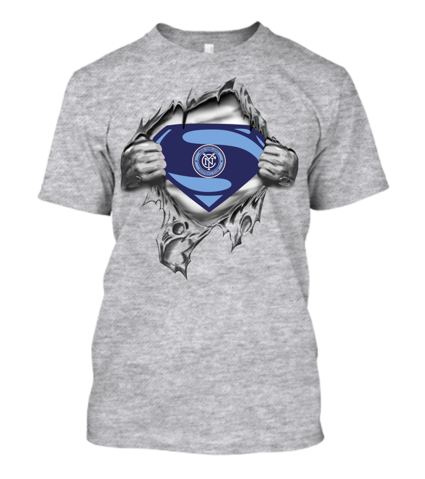 New York City Fc Superman Emblem Rip T-Shirt
