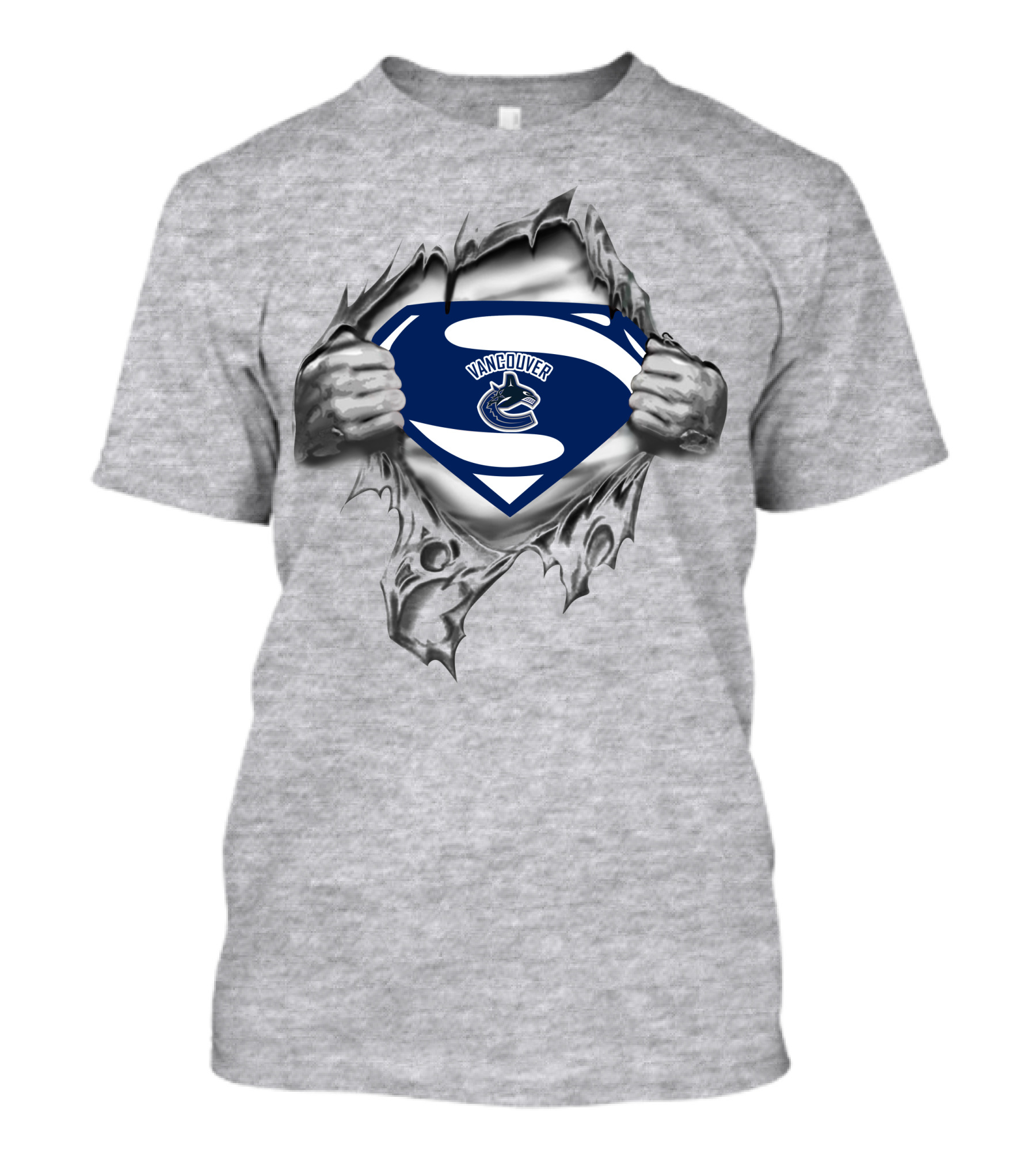 Vancanucks '96 Superman Logo Nhl Team Fan Jersey T-Shirt
