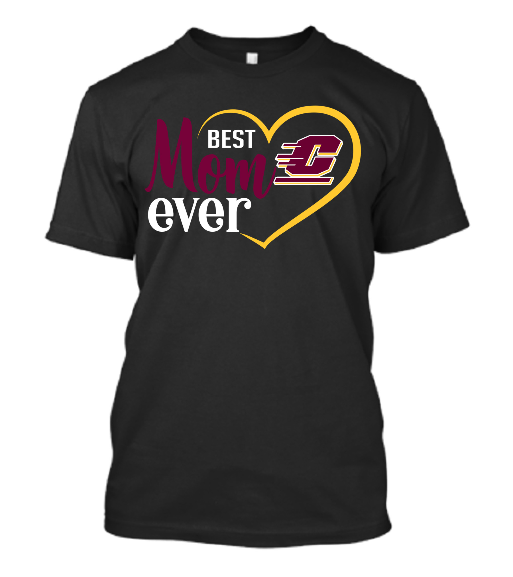 Central Michigan Chippewas Best Mom Ever Heart T-Shirt