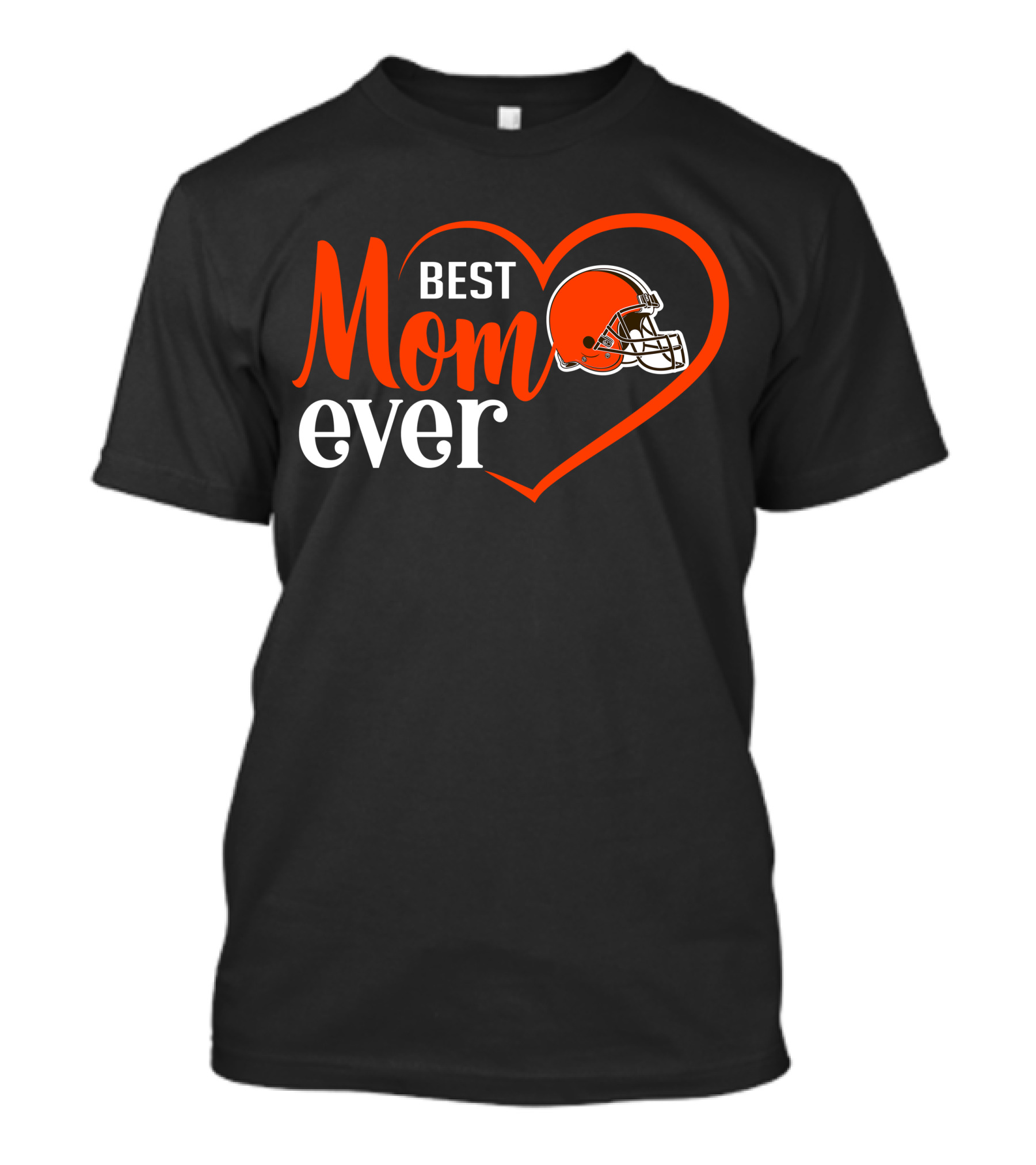 Cleveland Browns Best Mom Ever Heart Helmet T-Shirt