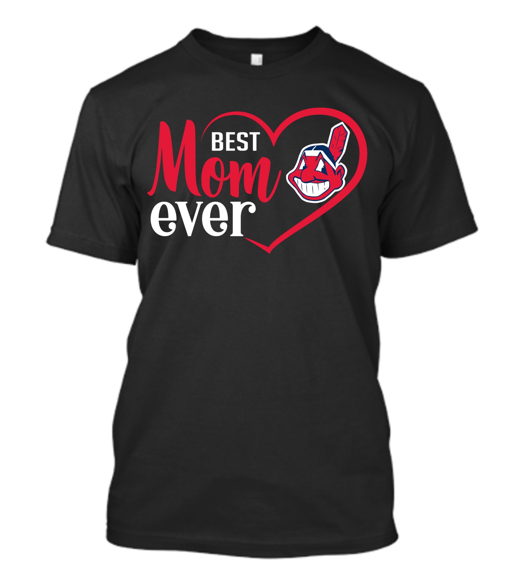 Best Mom Ever Cleveland Indians Heart T-Shirt