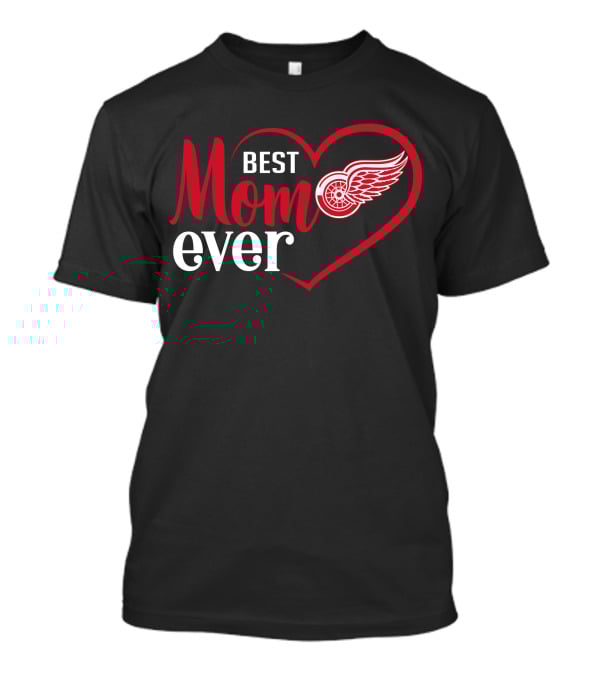 Detroit Red Wings Best Mom Ever Heart T-Shirt