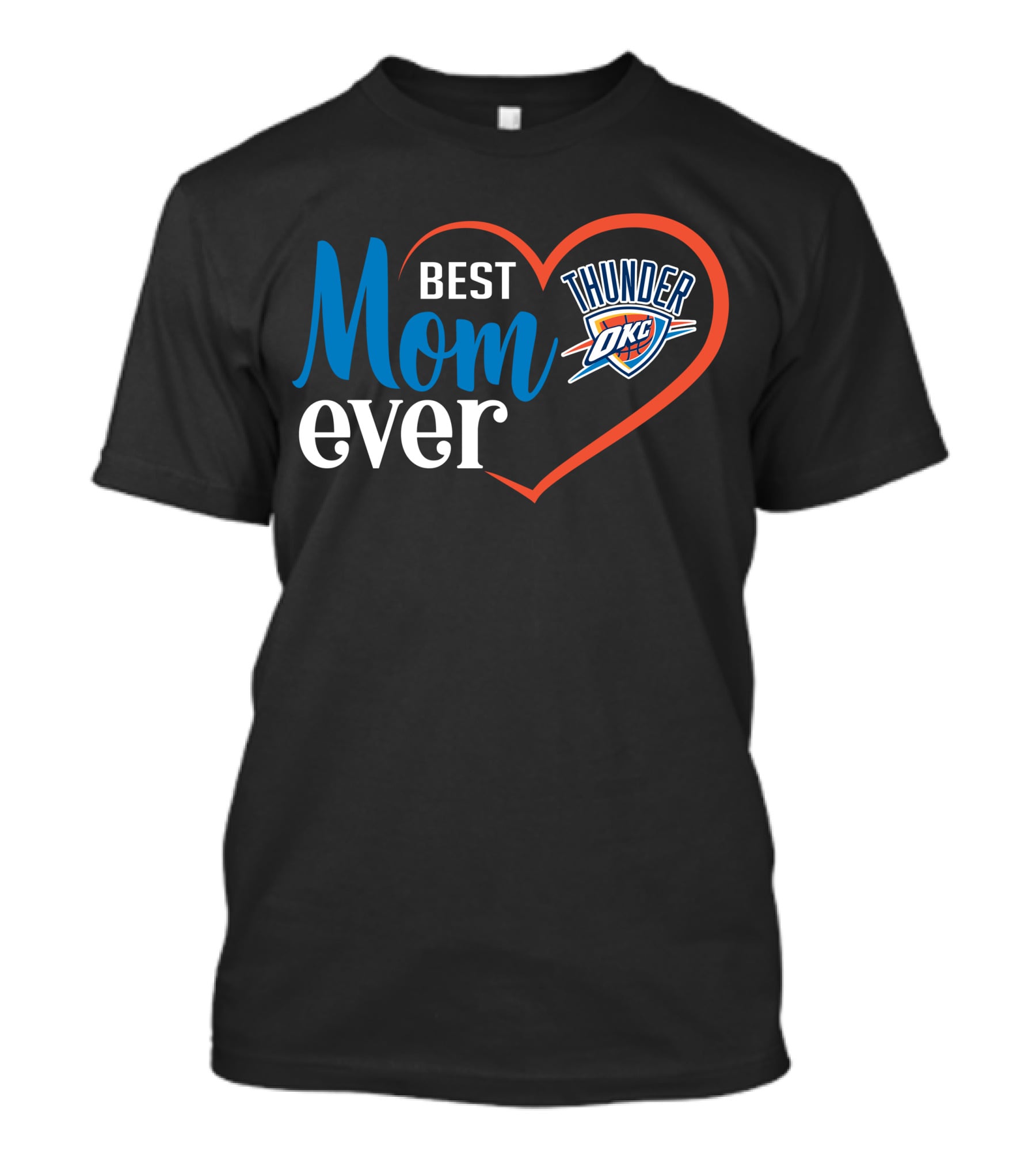 Oklahoma City Thunder Best Mom Ever Heart T-Shirt