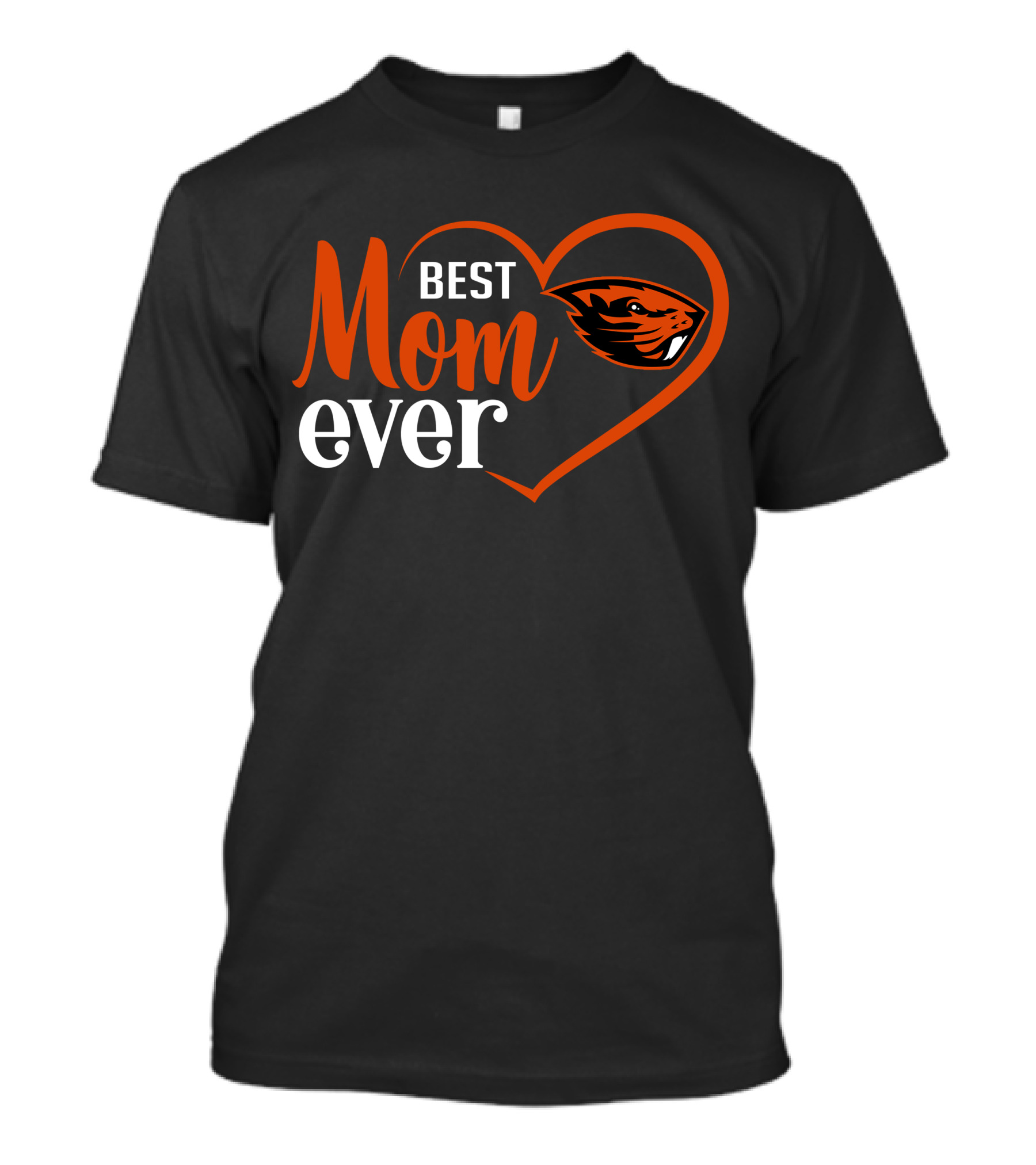 Oregon State Beavers Best Mom Ever Heart T-Shirt
