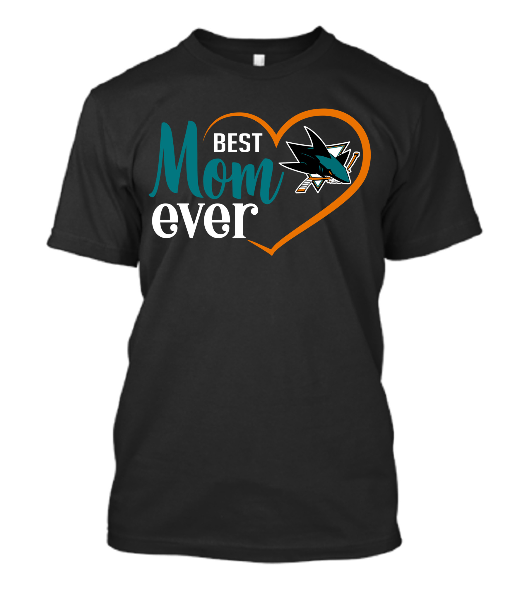 San Jose Sharks Best Mom Ever Heart T-Shirt