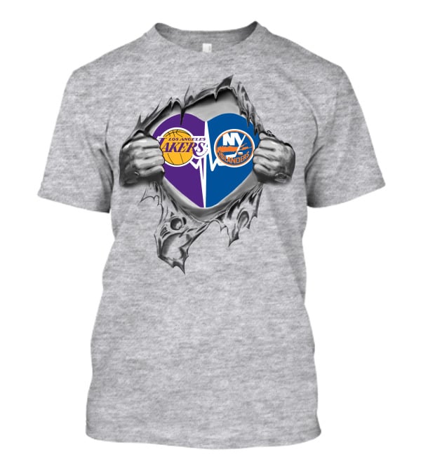 Lakers New York Islanders Heart T-Shirt