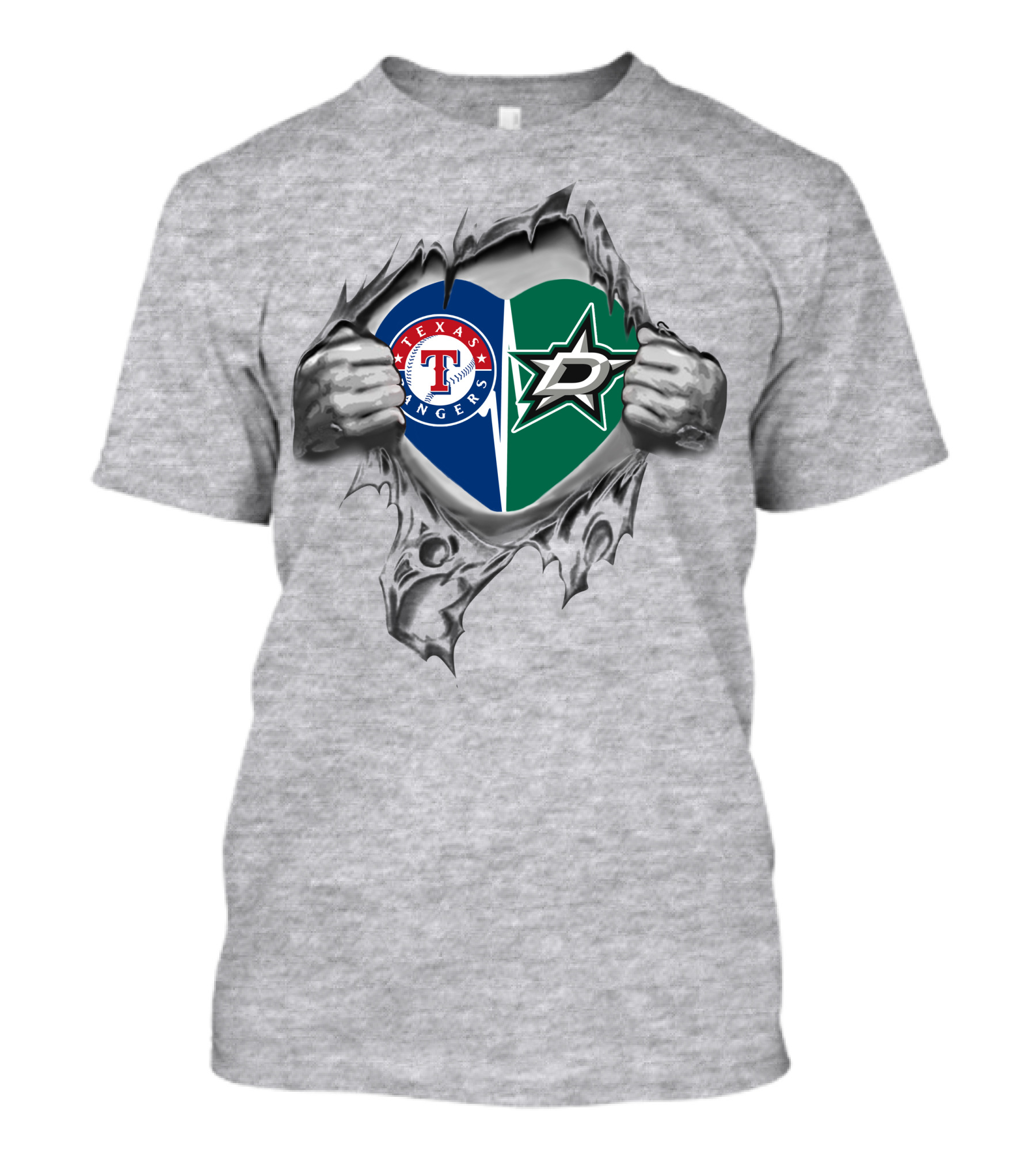 Texas Rangers Dallas Stars Heart T-Shirt