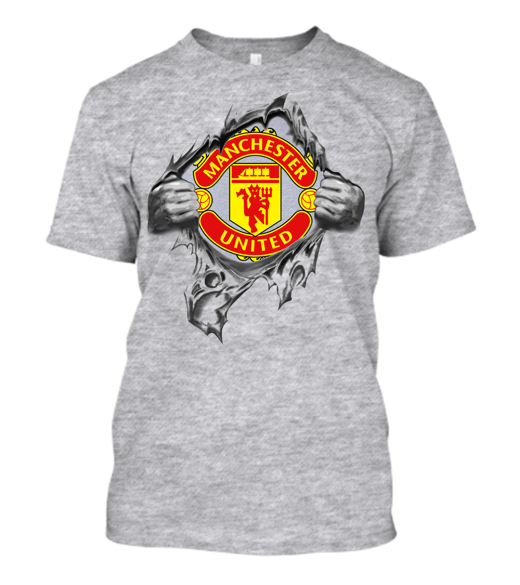 Manchester United Mu Super Fan Badge Ripped Look T-Shirt