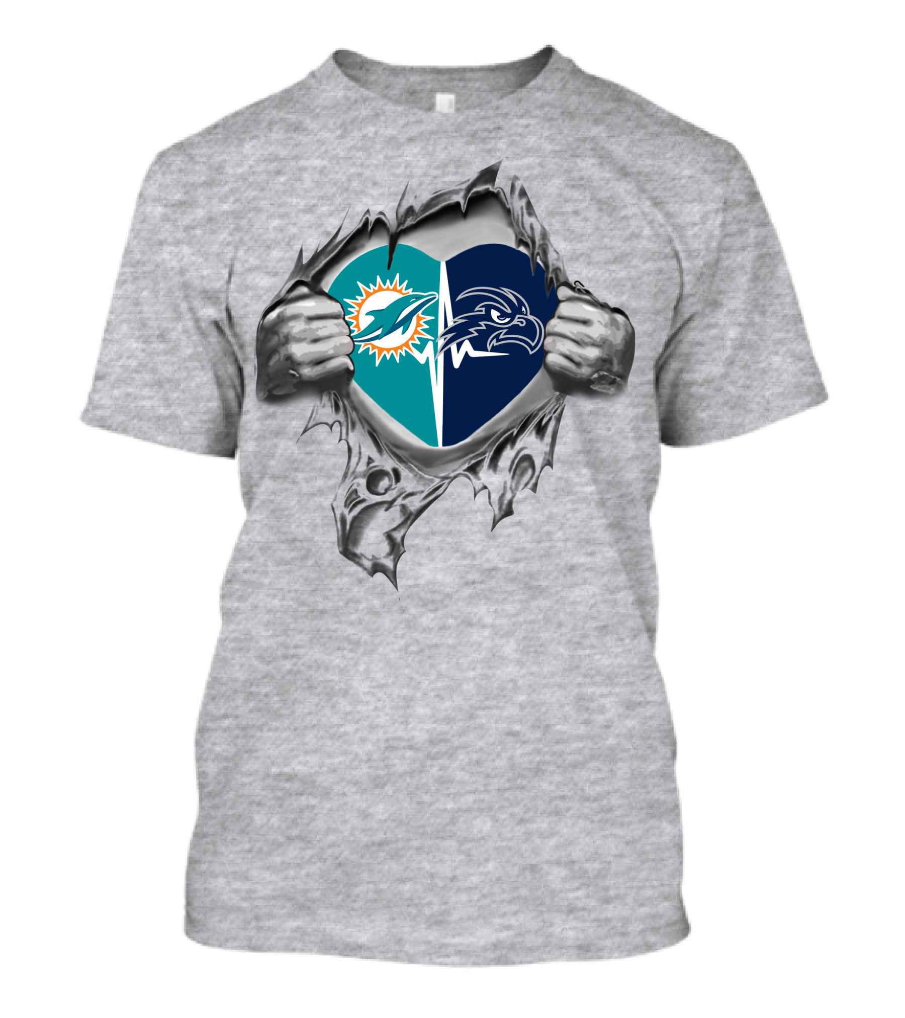 Dolphins North Florida Ospreys Heart T-Shirt