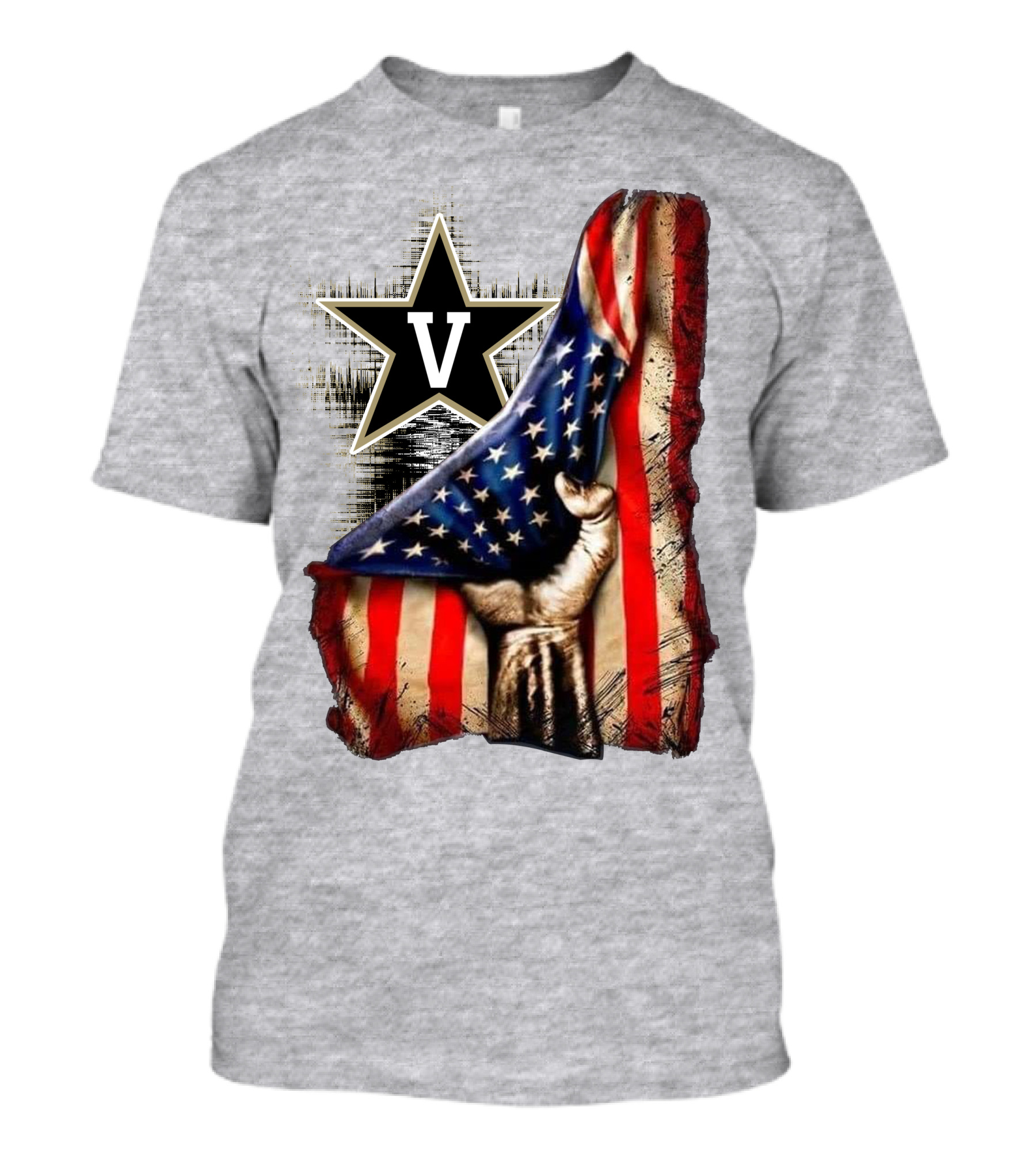Vanderbilt Commodores American Flag Hand And Star T-Shirt