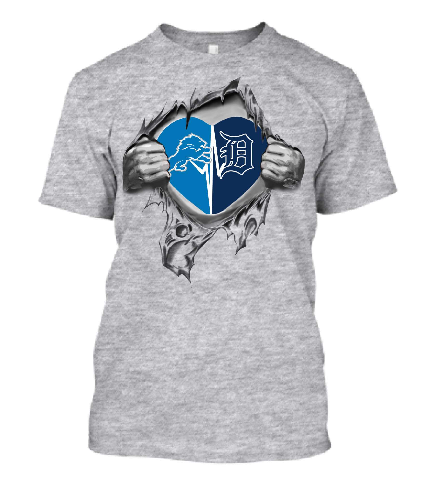 Detroit Tigers And Lions Heart 146 Lions It's In My Heart T-Shirt