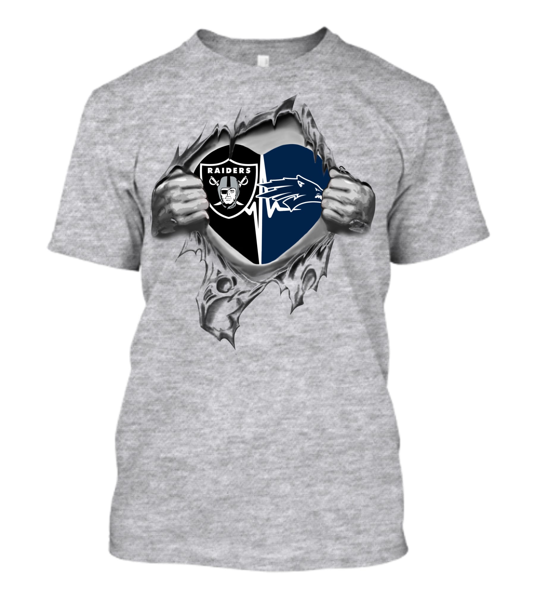 Raiders Nevada Wolf Pack Heart Raiders Logo Nevada Wolf Pack T-Shirt