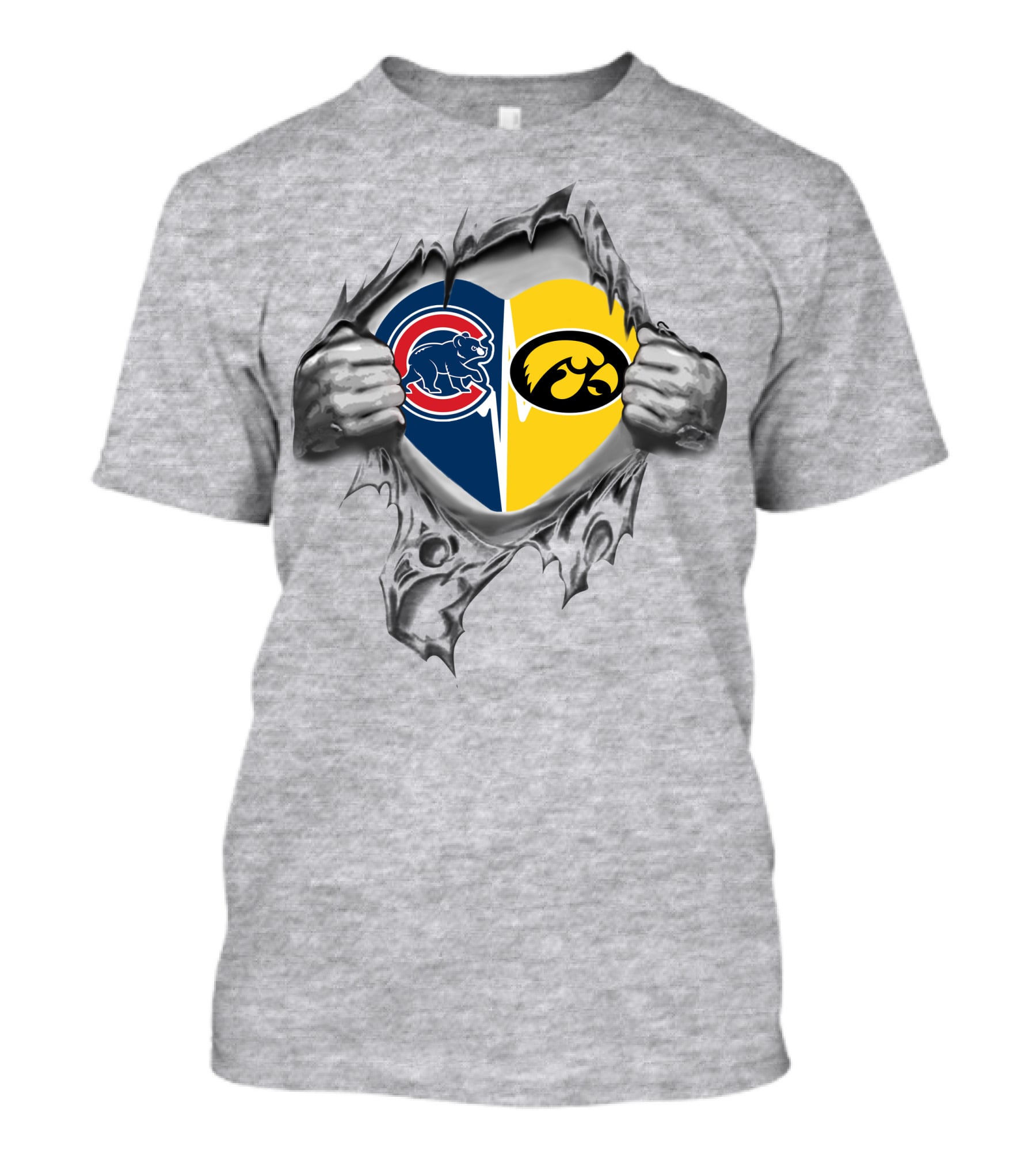 Cubs Iowa Hawkeyes Heart T-Shirt