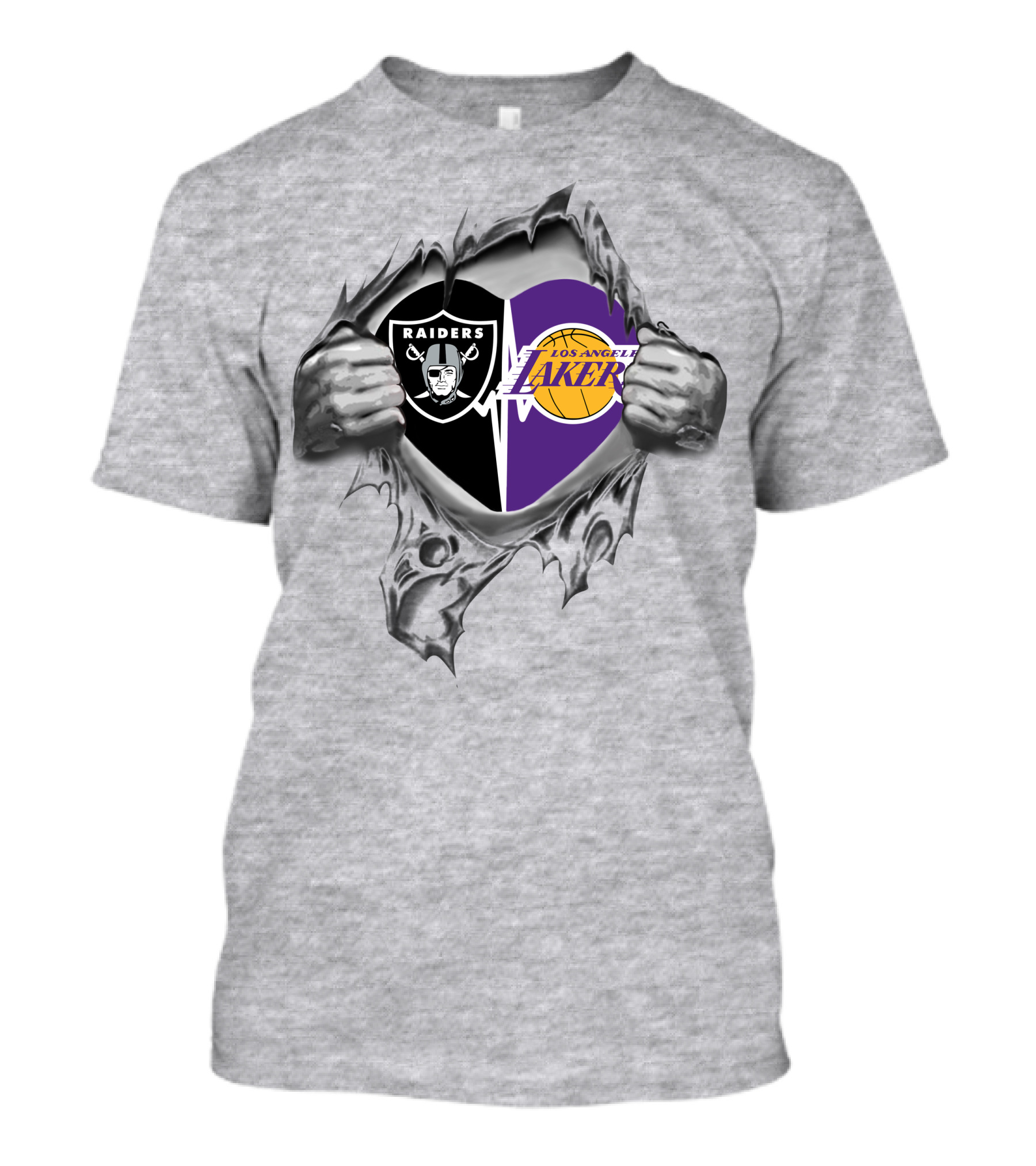 Los Angeles Raiders And Lakers Heart T-Shirt